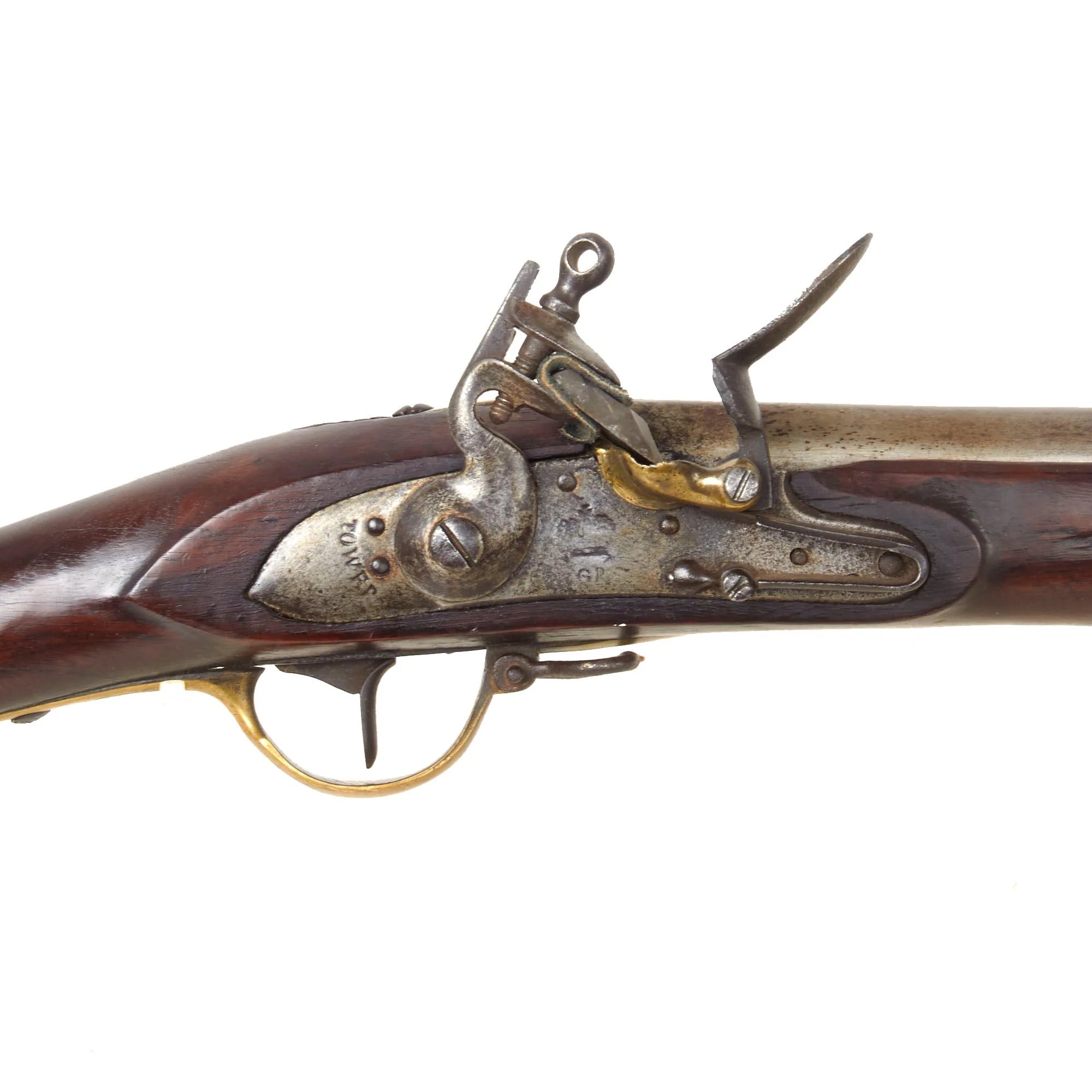 Original Prussian Potsdam M1809 Flintlock Musket Sent to Africa with British Markings and Modified Stock — image 4