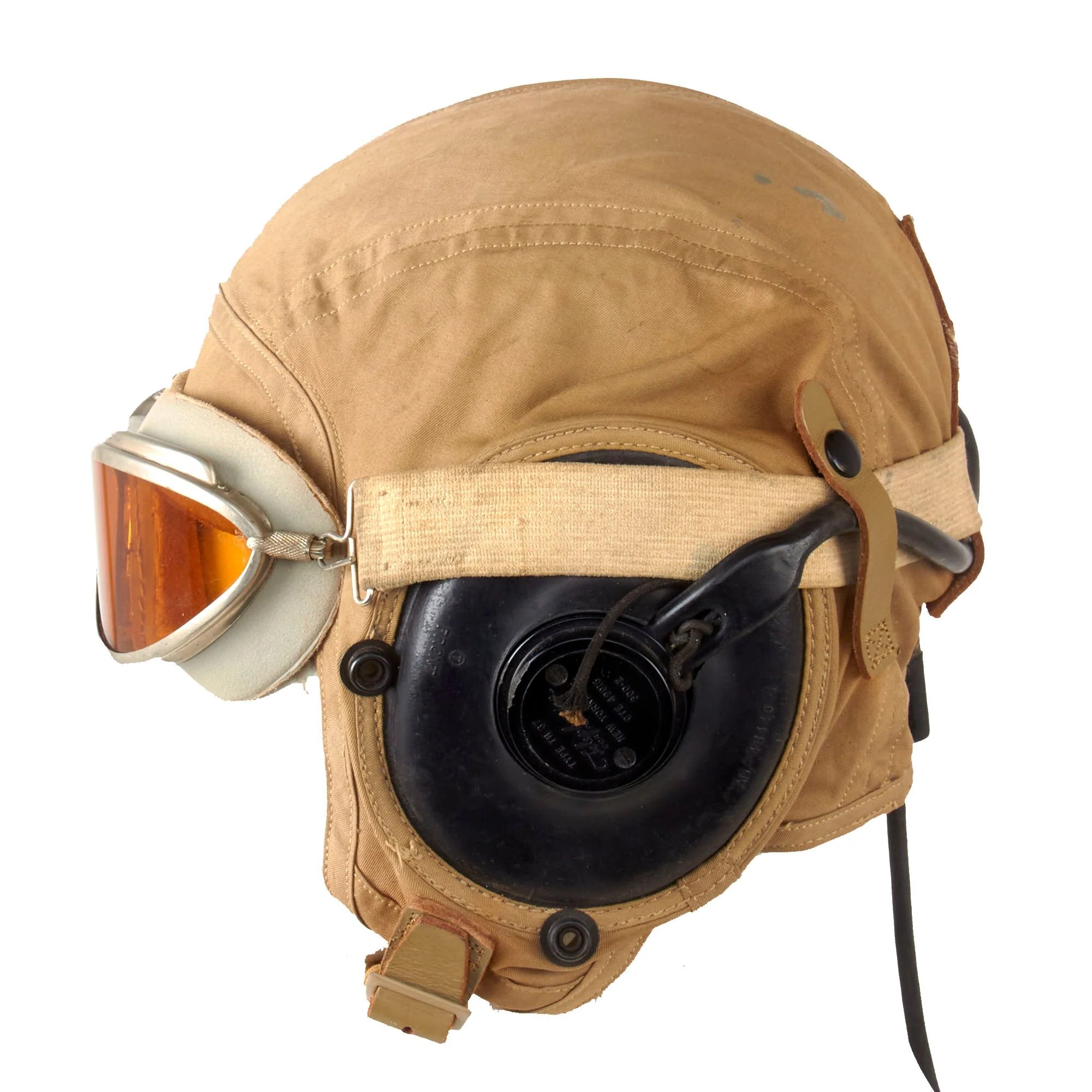 Original U.S. WWII USAAF AN-6530 Goggles and Named AN6542 Summerweight Helmet with Avionics to Distinguished Flying Cross Recipient - Lt. Joseph F. Brown, USNR — image 4