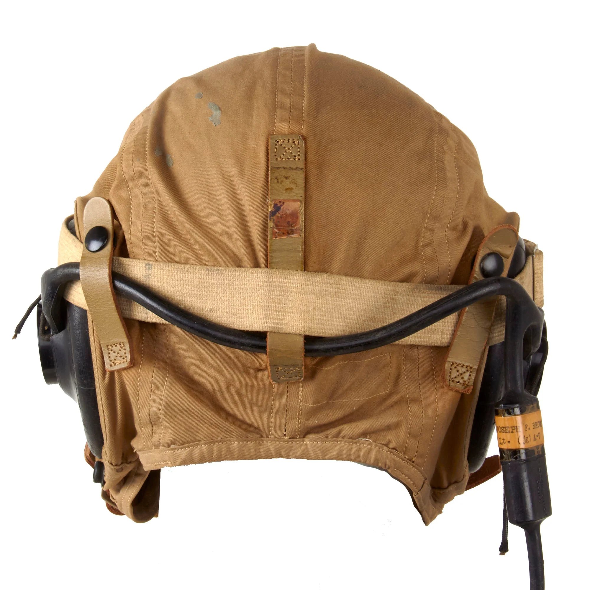 Original U.S. WWII USAAF AN-6530 Goggles and Named AN6542 Summerweight Helmet with Avionics to Distinguished Flying Cross Recipient - Lt. Joseph F. Brown, USNR — image 5