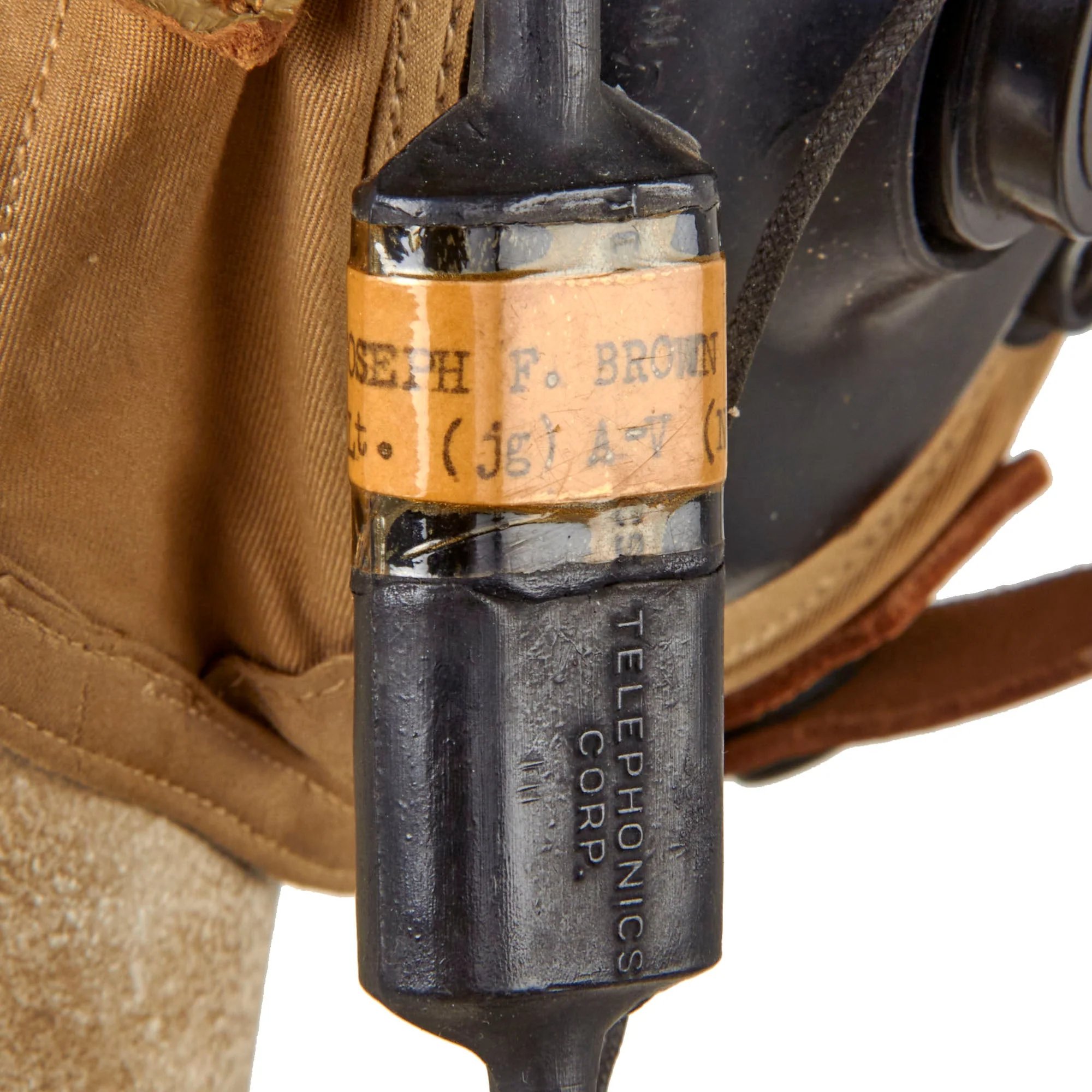 Original U.S. WWII USAAF AN-6530 Goggles and Named AN6542 Summerweight Helmet with Avionics to Distinguished Flying Cross Recipient - Lt. Joseph F. Brown, USNR — image 7