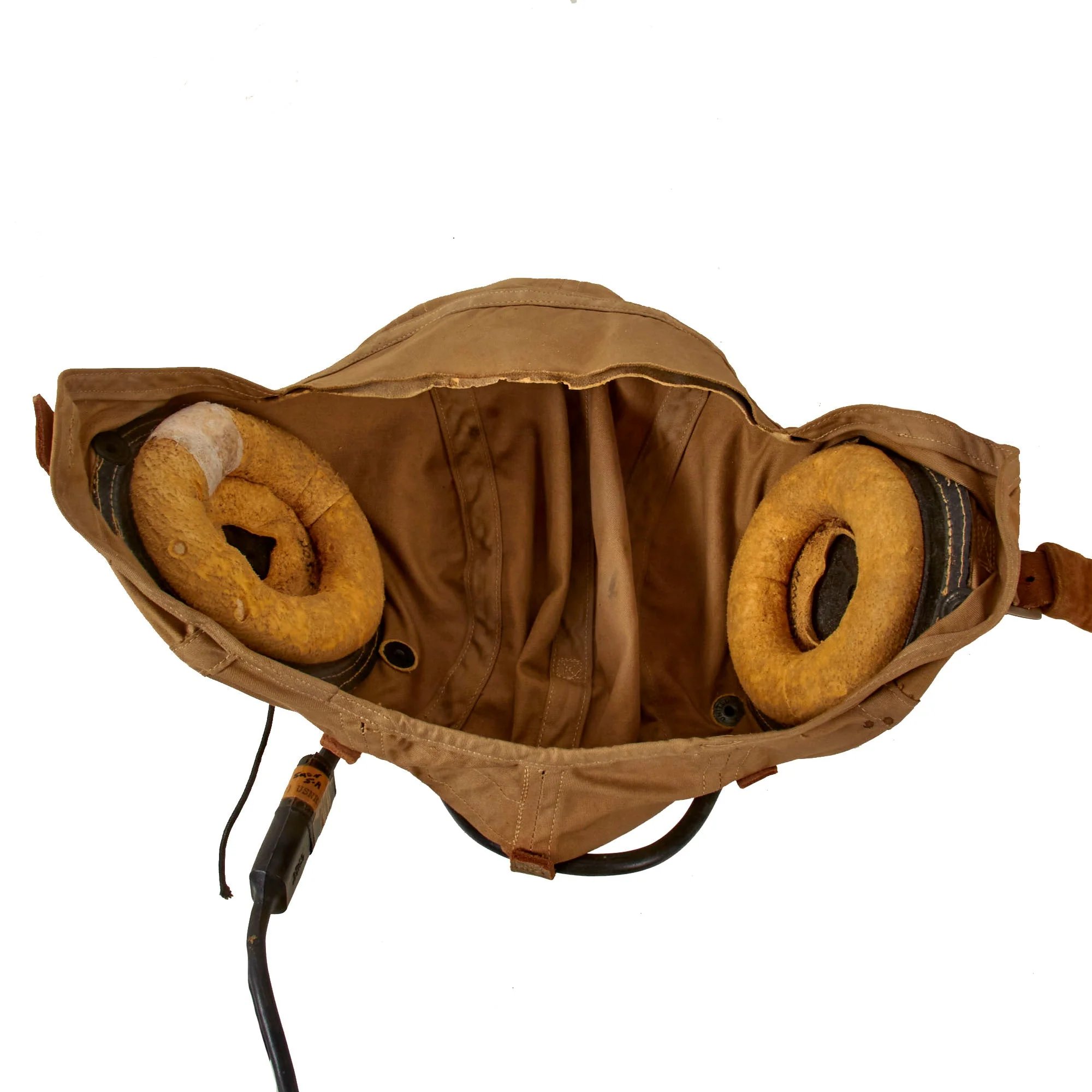 Original U.S. WWII USAAF AN-6530 Goggles and Named AN6542 Summerweight Helmet with Avionics to Distinguished Flying Cross Recipient - Lt. Joseph F. Brown, USNR — image 9