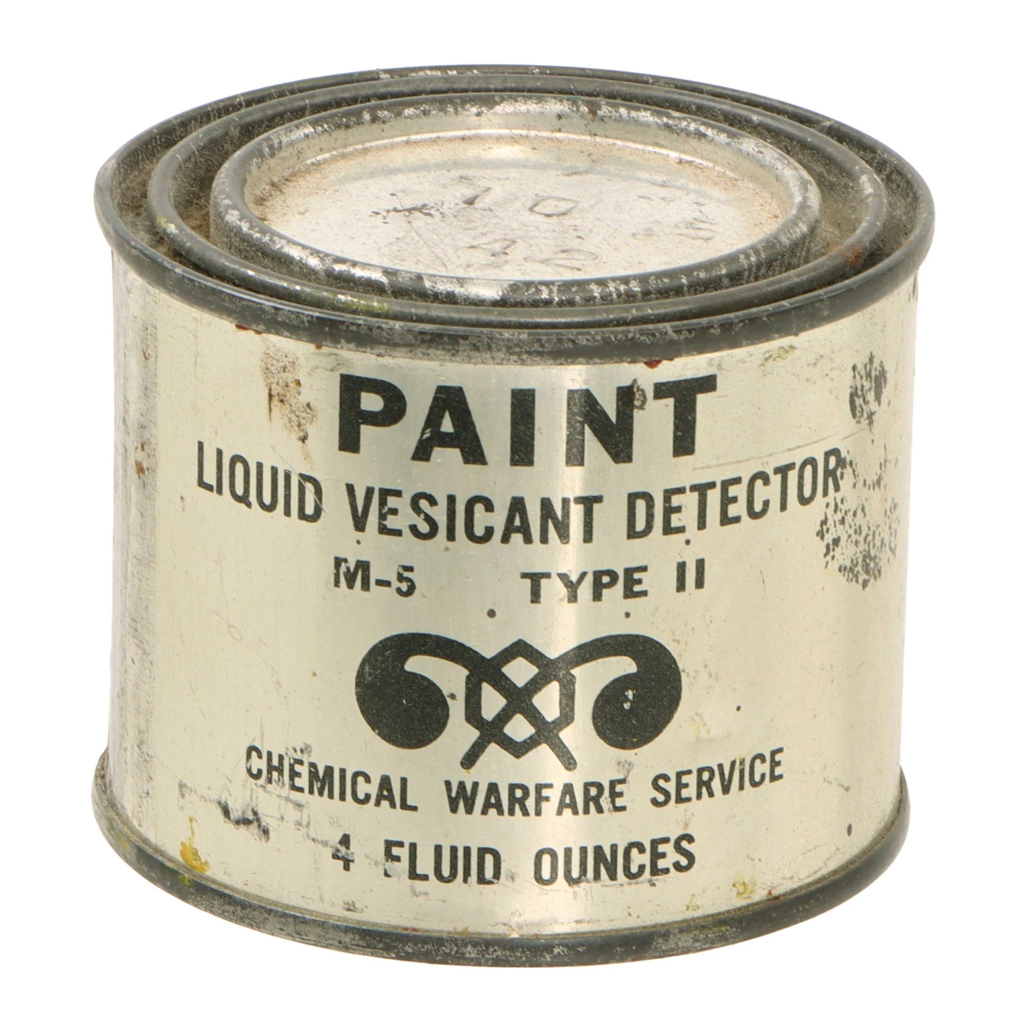 Original U.S. WWII Chemical Warfare Service M-5 Type II Vesicant Detector Paint Can — image 2