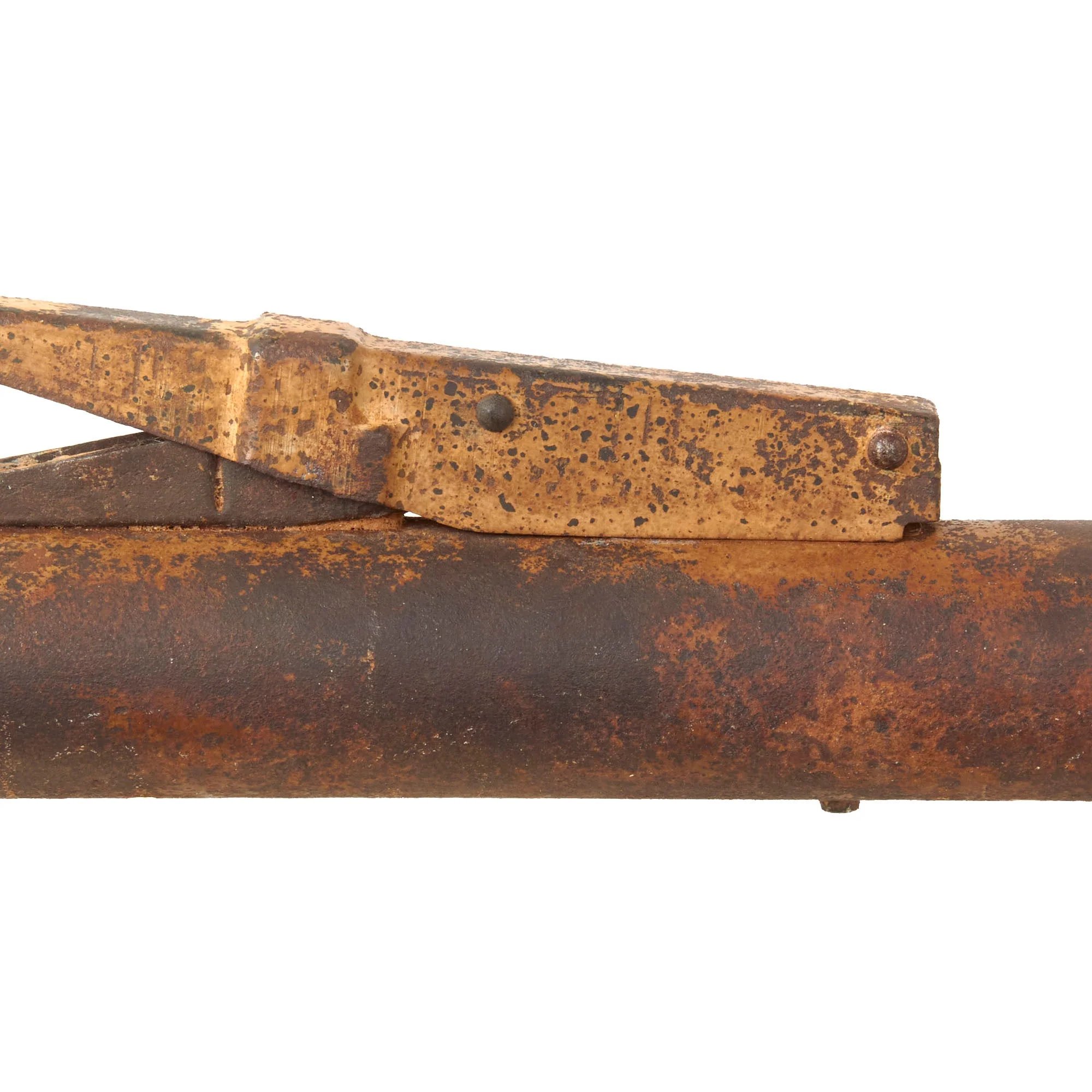 Original German WWII Inert Panzerfaust 60 Anti-Tank Rocket Launcher Tube with Rocket Tail - Original Paint and Markings — image 13