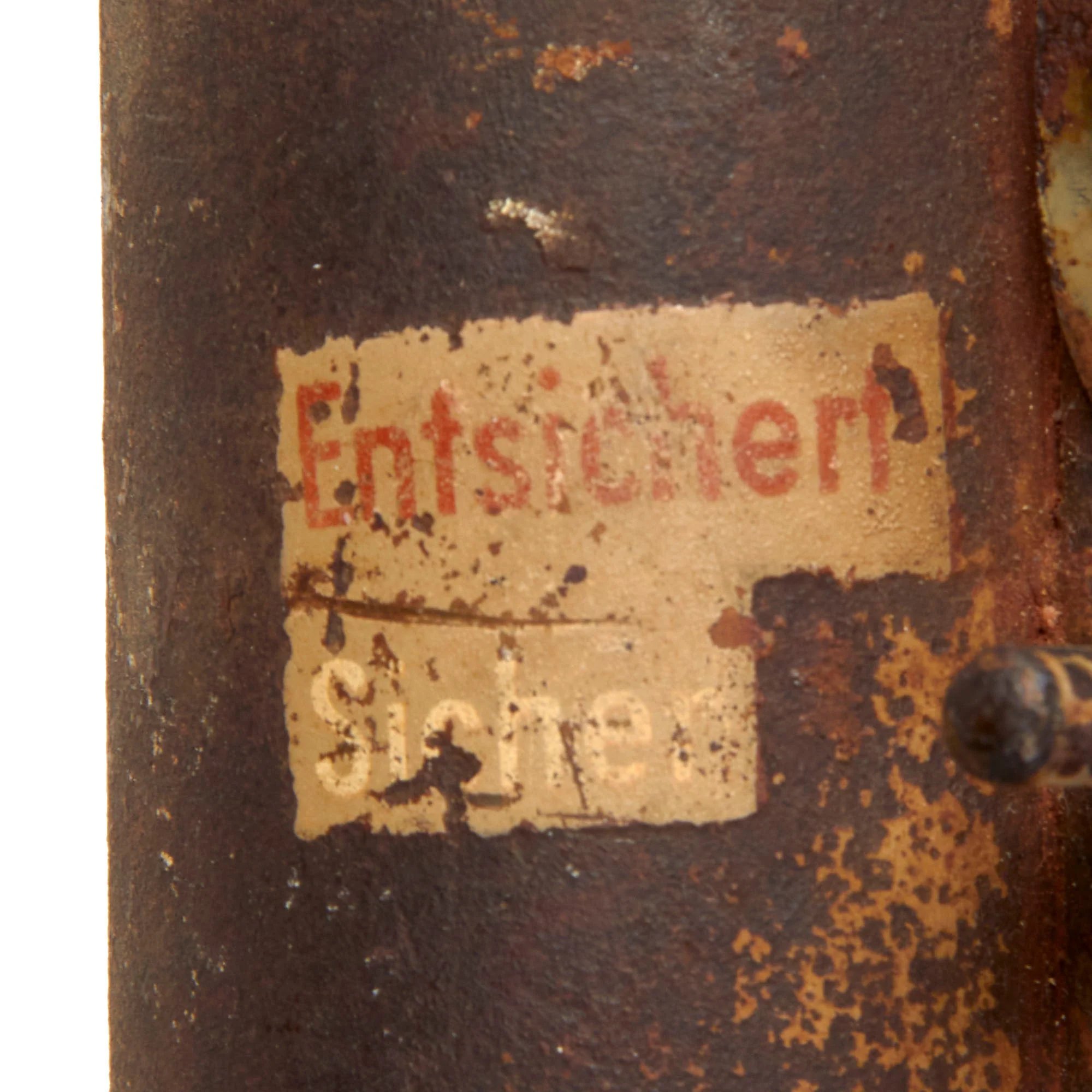Original German WWII Inert Panzerfaust 60 Anti-Tank Rocket Launcher Tube with Rocket Tail - Original Paint and Markings — image 15