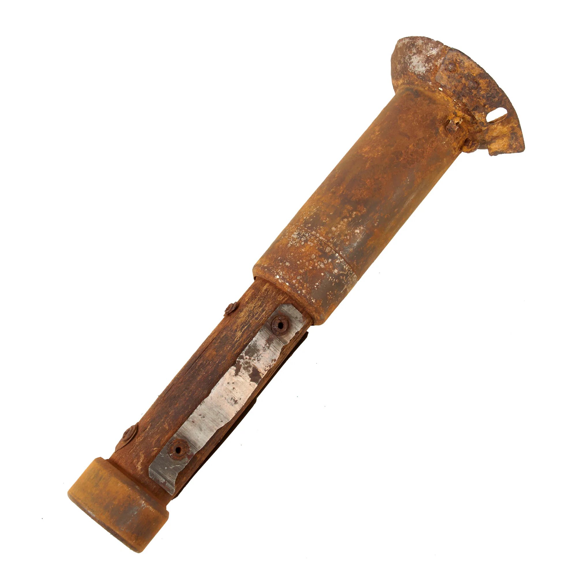 Original German WWII Inert Panzerfaust 60 Anti-Tank Rocket Launcher Tube with Rocket Tail - Original Paint and Markings — image 16