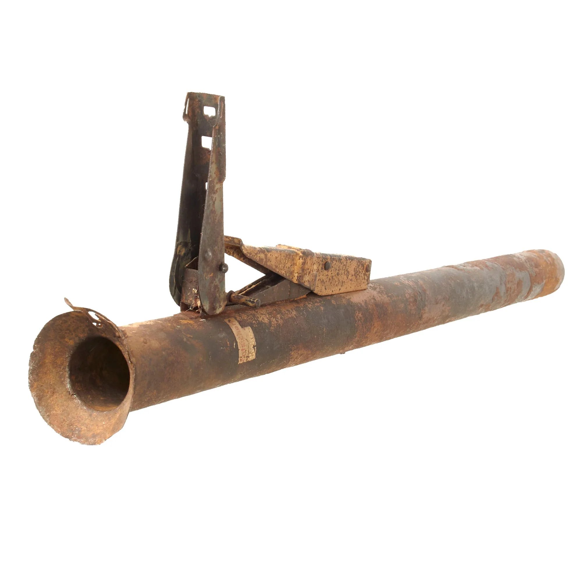 Original German WWII Inert Panzerfaust 60 Anti-Tank Rocket Launcher Tube with Rocket Tail - Original Paint and Markings — image 3