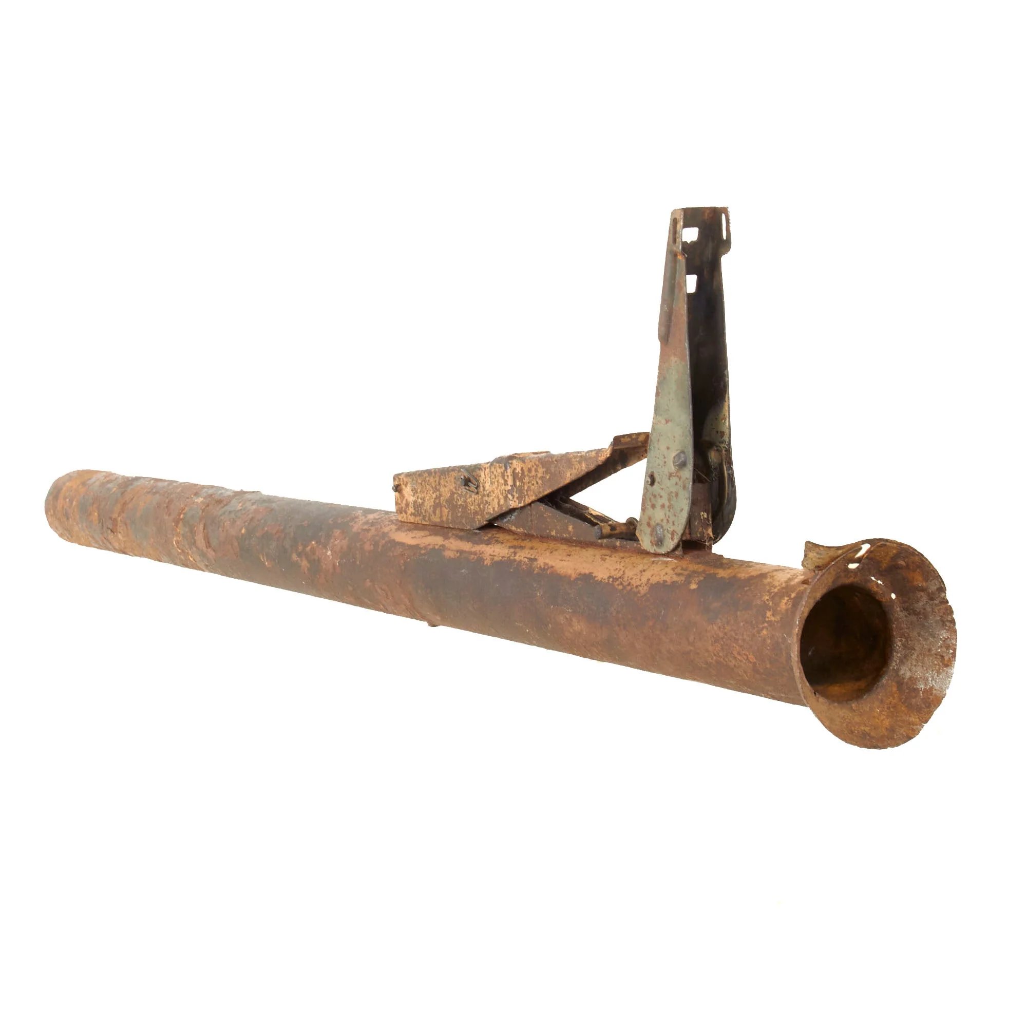 Original German WWII Inert Panzerfaust 60 Anti-Tank Rocket Launcher Tube with Rocket Tail - Original Paint and Markings — image 4