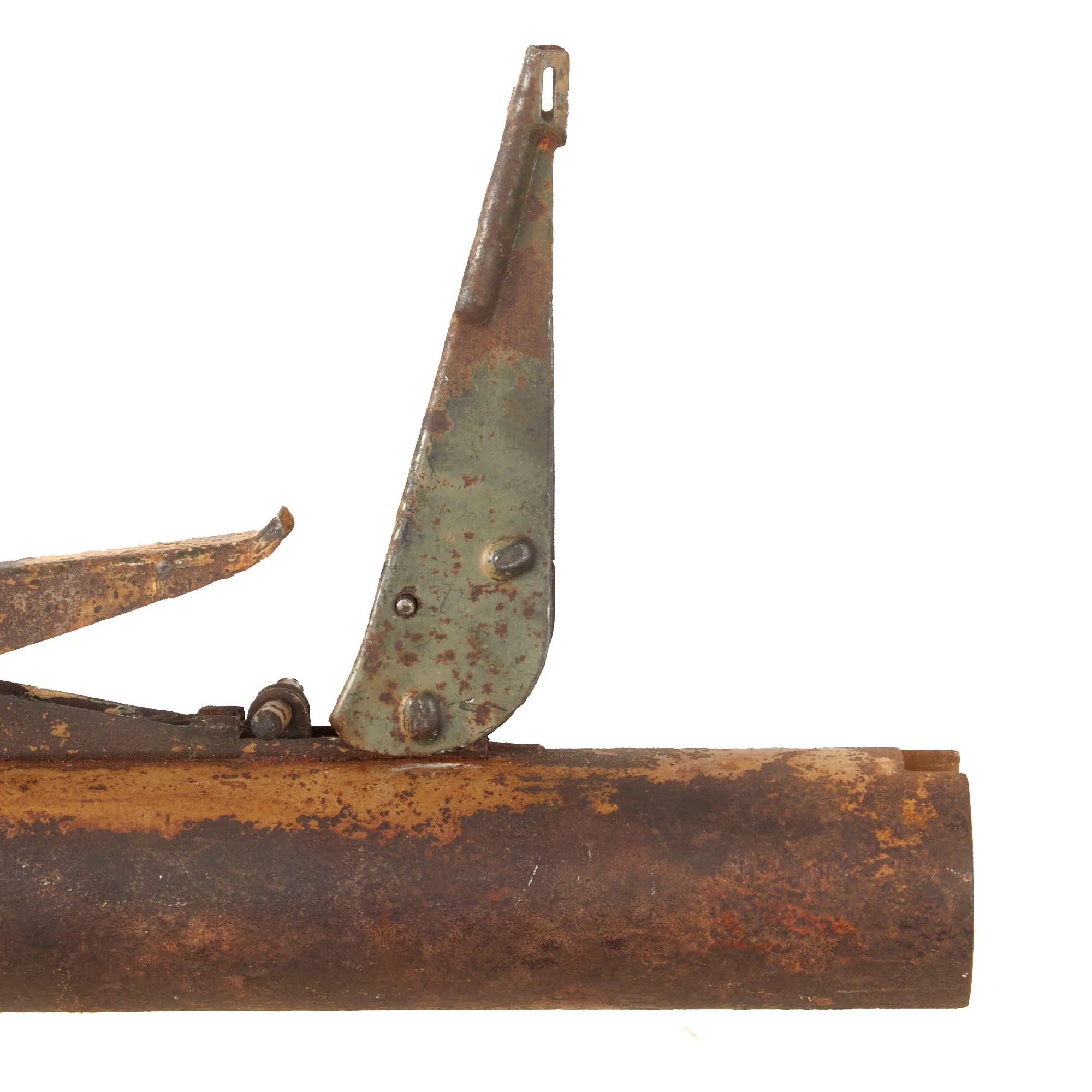 Original German WWII Inert Panzerfaust 60 Anti-Tank Rocket Launcher Tube with Rocket Tail - Original Paint and Markings — image 9