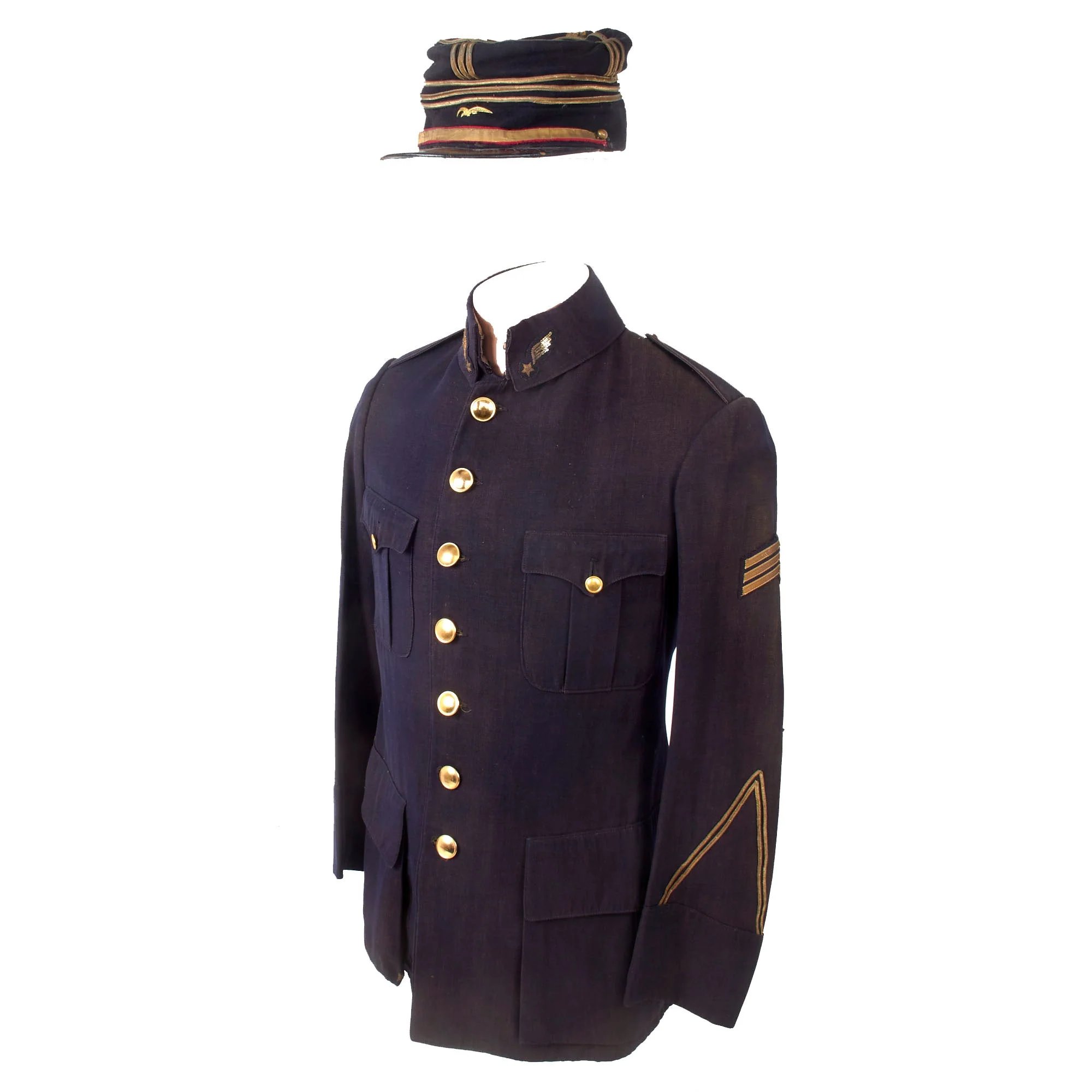 Original French WWI Early War Pilot's Air Service Officer Uniform Tunic with Kepi — image 4