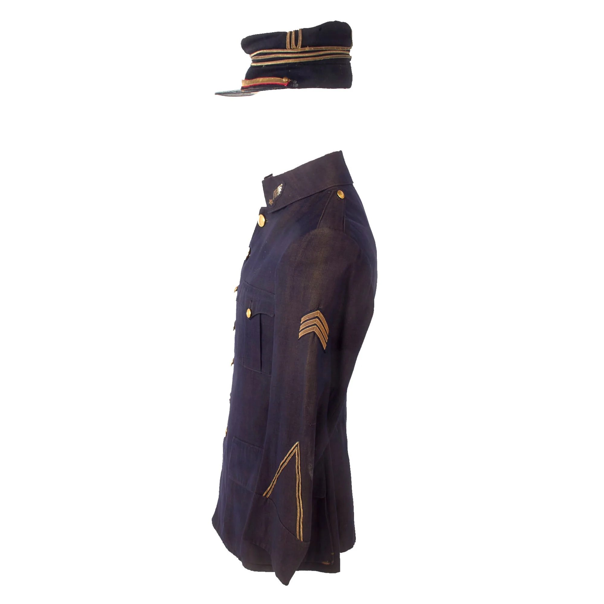 Original French WWI Early War Pilot's Air Service Officer Uniform Tunic with Kepi — image 6