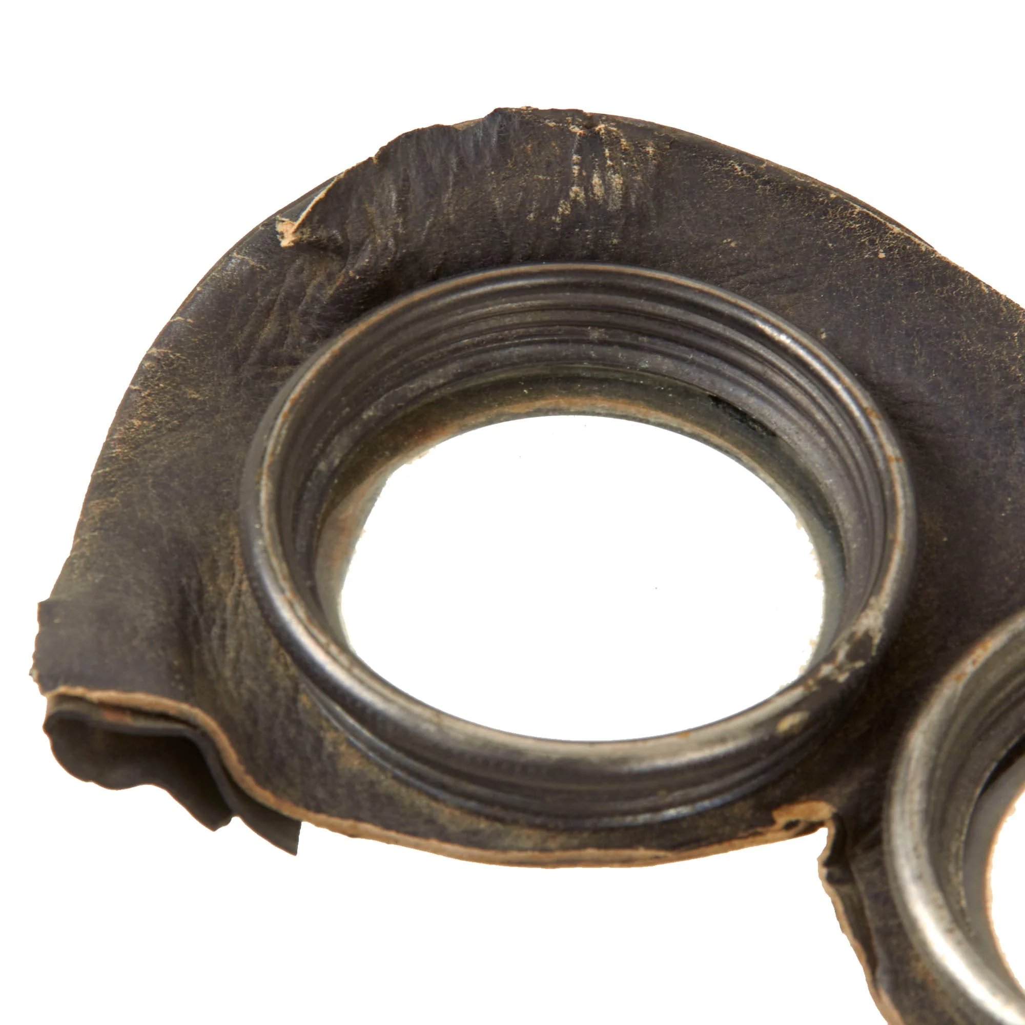 Original Imperial German WWI Luftstreitkräfte Pilot Helmet with PRYM Snaps & Facial Goggles — image 10