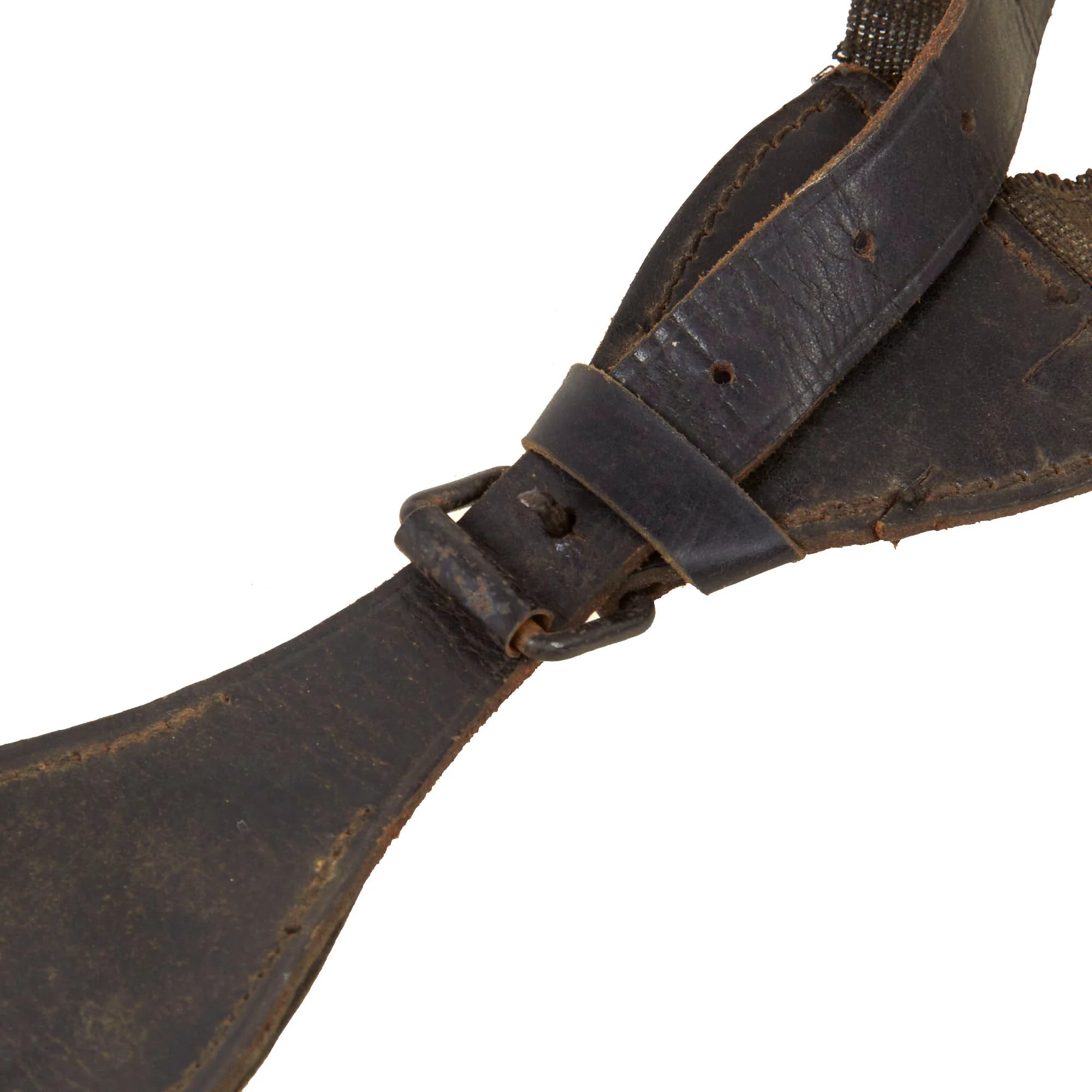 Original Imperial German WWI Luftstreitkräfte Pilot Helmet with PRYM Snaps & Facial Goggles — image 13