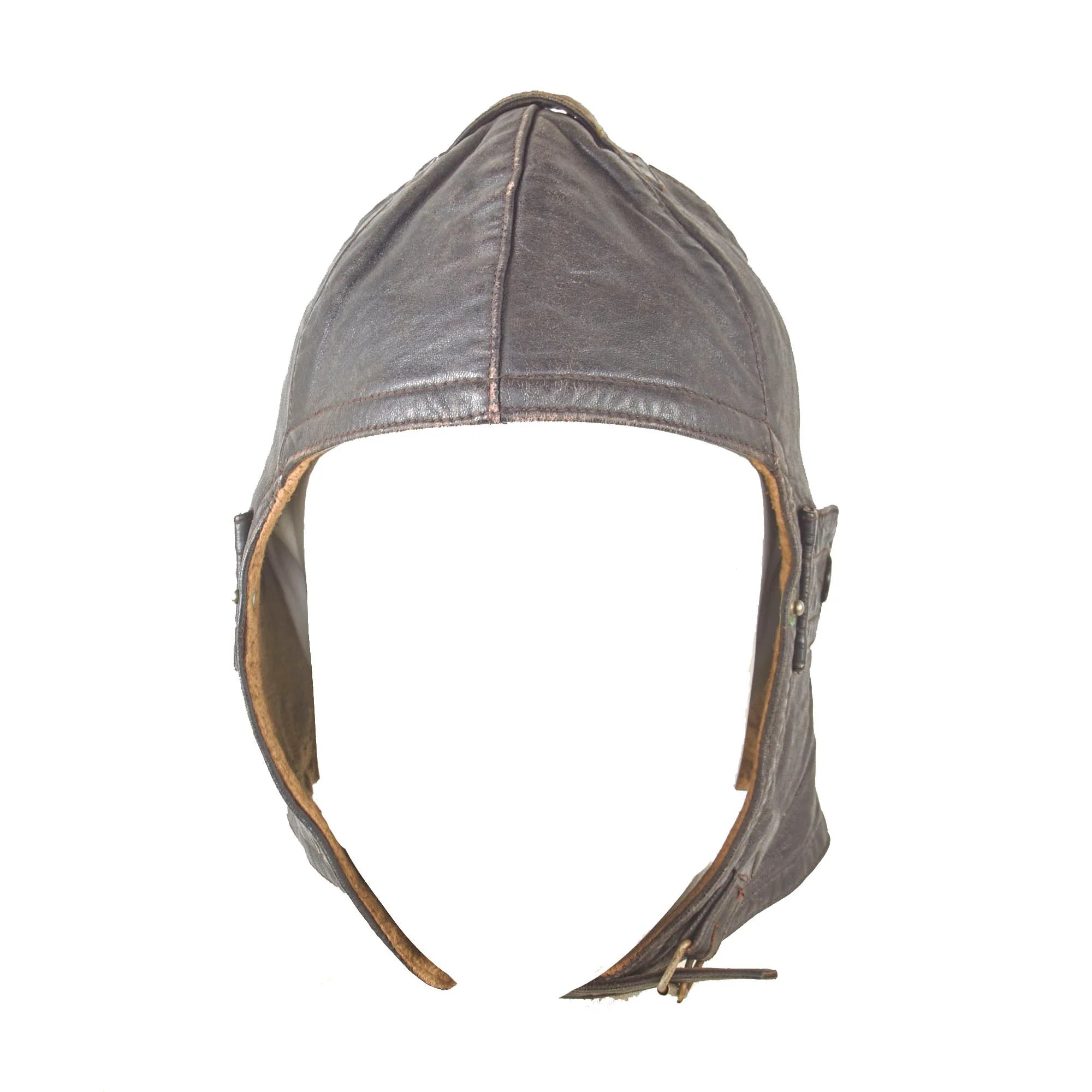 Original Imperial German WWI Luftstreitkräfte Pilot Helmet with PRYM Snaps & Facial Goggles — image 2