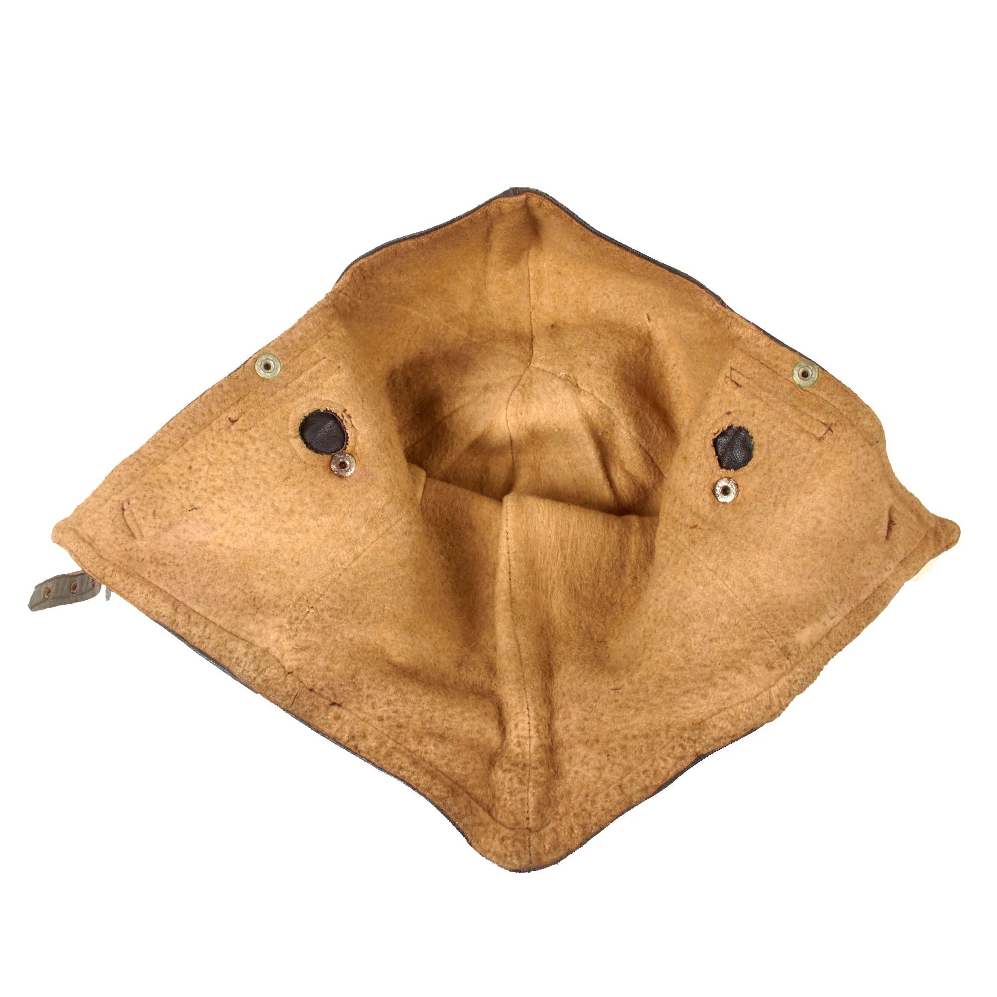 Original Imperial German WWI Luftstreitkräfte Pilot Helmet with PRYM Snaps & Facial Goggles — image 8