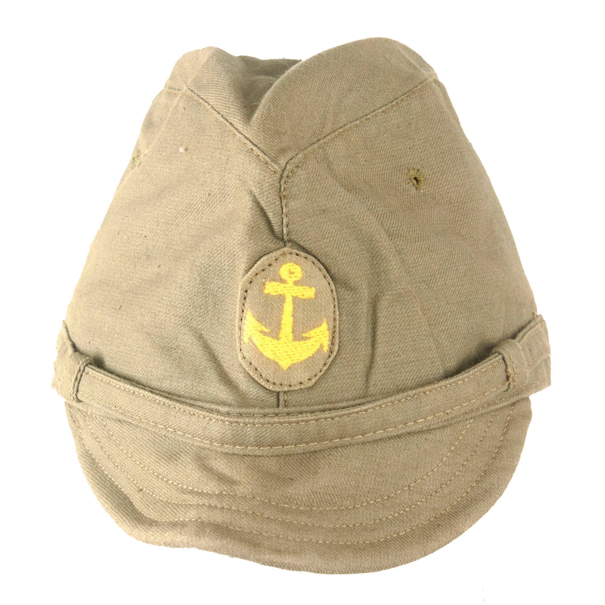 Original Japanese WWII IJN Navy Officer Cotton Forage Cap Dated 1944 - SNLF — image 2