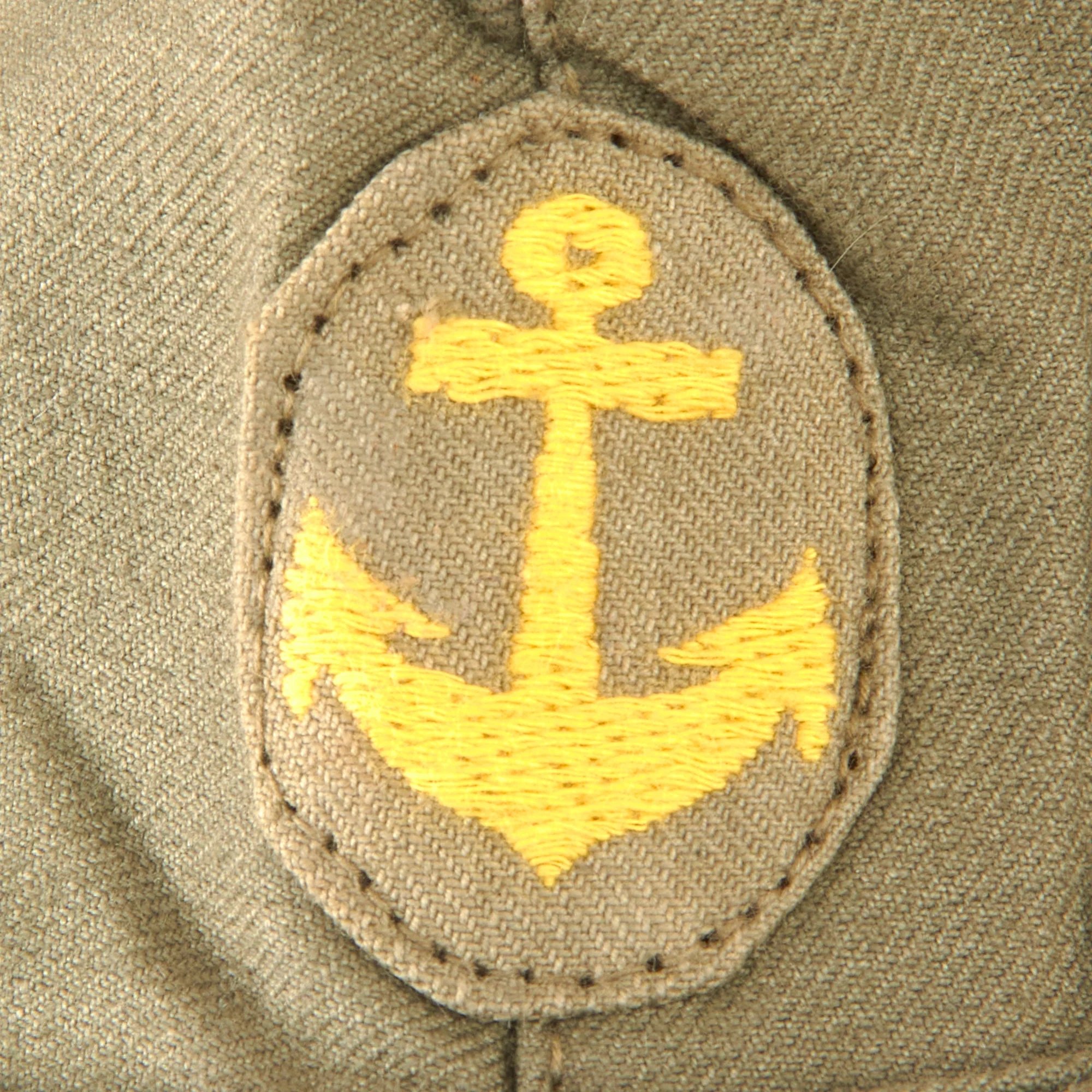 Original Japanese WWII IJN Navy Officer Cotton Forage Cap Dated 1944 - SNLF — image 3