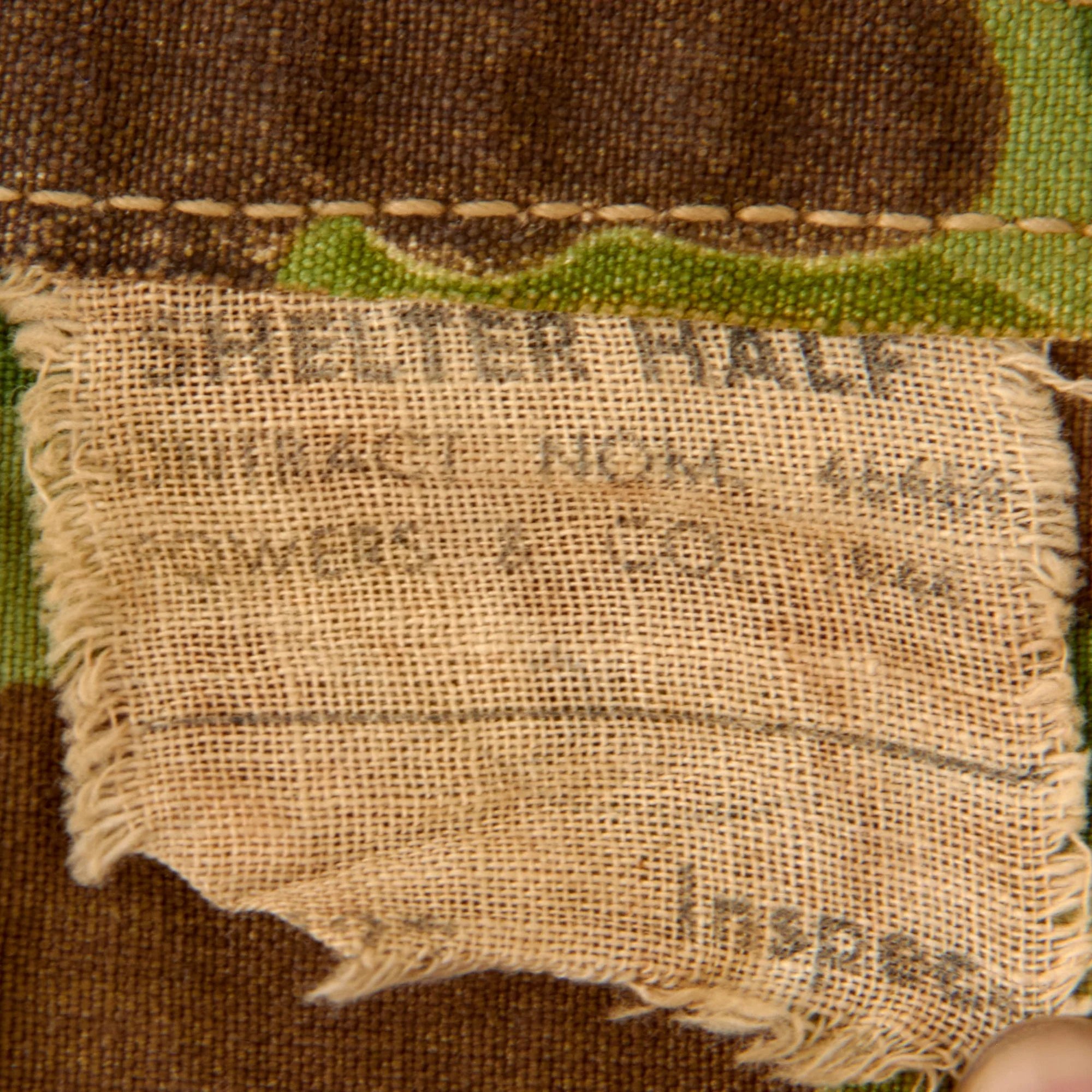 Original U.S. WWII USMC 1944-Dated 'Frogskin' Shelter Half Poncho by Powers & Co with Collapsible Tent Pole & Pegs - Reversible Camouflage — image 7