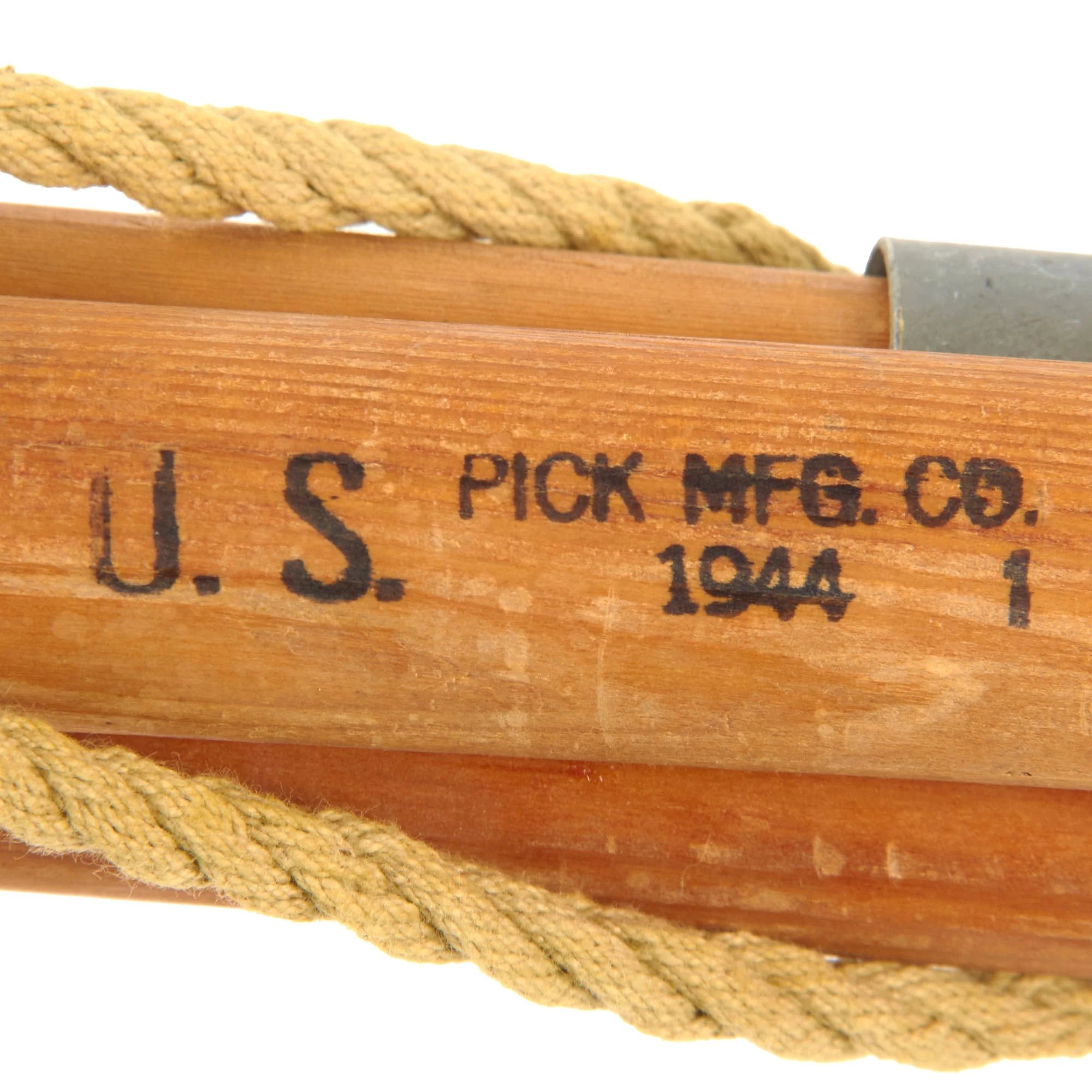 Original U.S. WWII USMC 1944-Dated 'Frogskin' Shelter Half Poncho by Powers & Co with Collapsible Tent Pole & Pegs - Reversible Camouflage — image 9