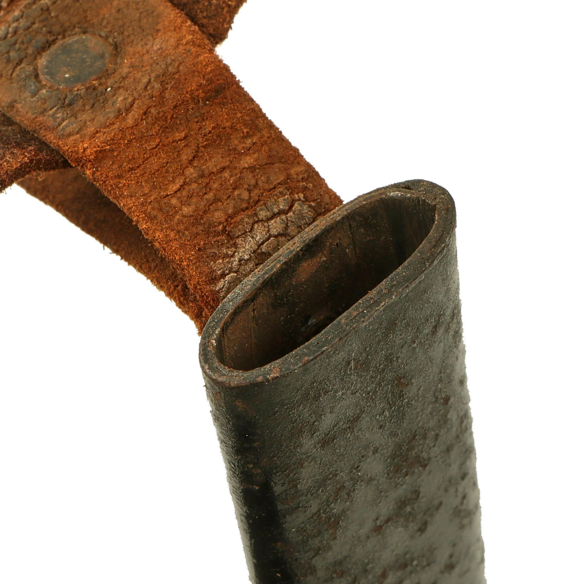 Original Imperial German WWI DEMAG Crank Handle Ersatz Trench Knife Bayonet with Scabbard — image 12