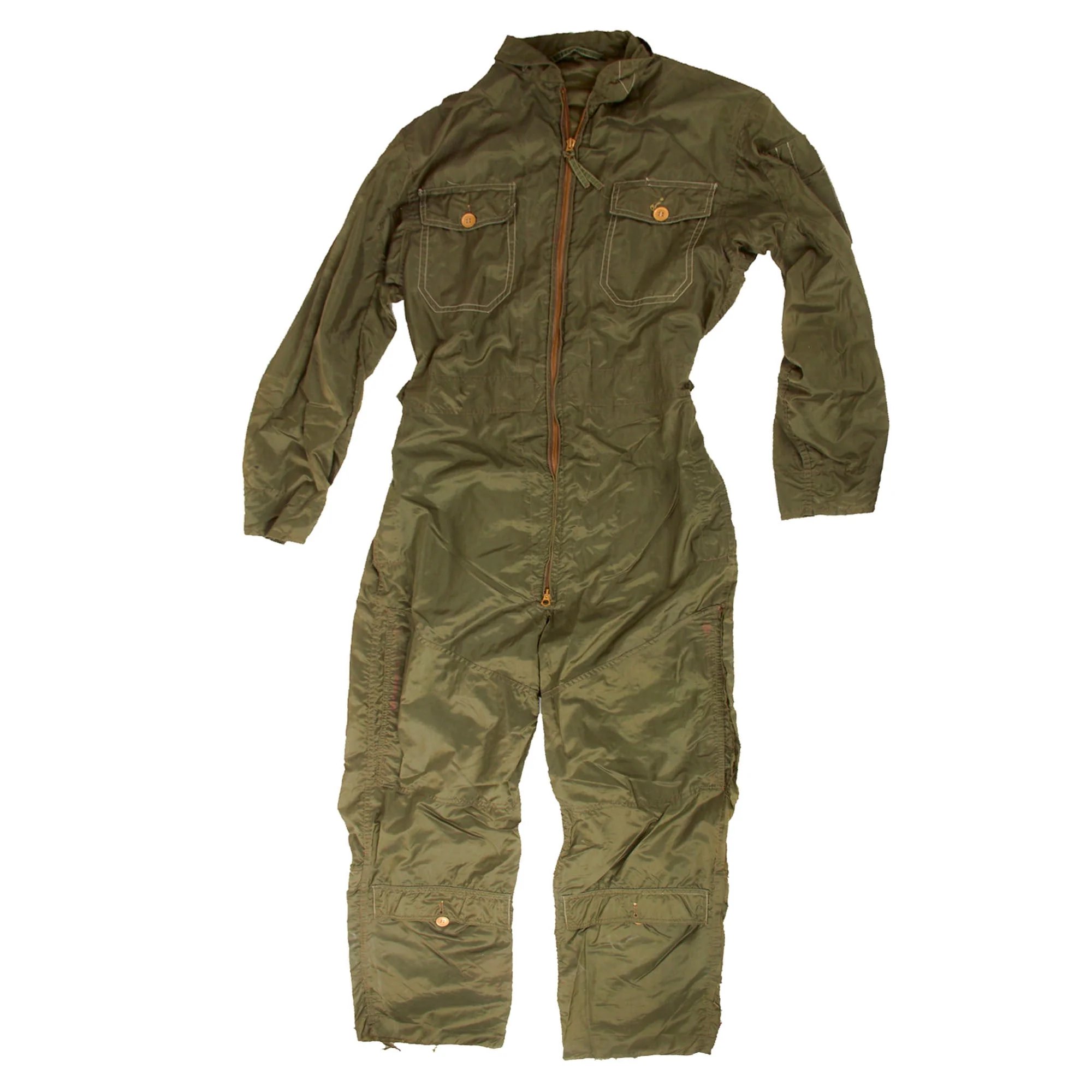 Original U.S. Korean War Navy Pilot's H4 Helmet & Nylon Flightsuit Set with Interior H4 Helmet & Mae Vest Flotation Vest — image 2