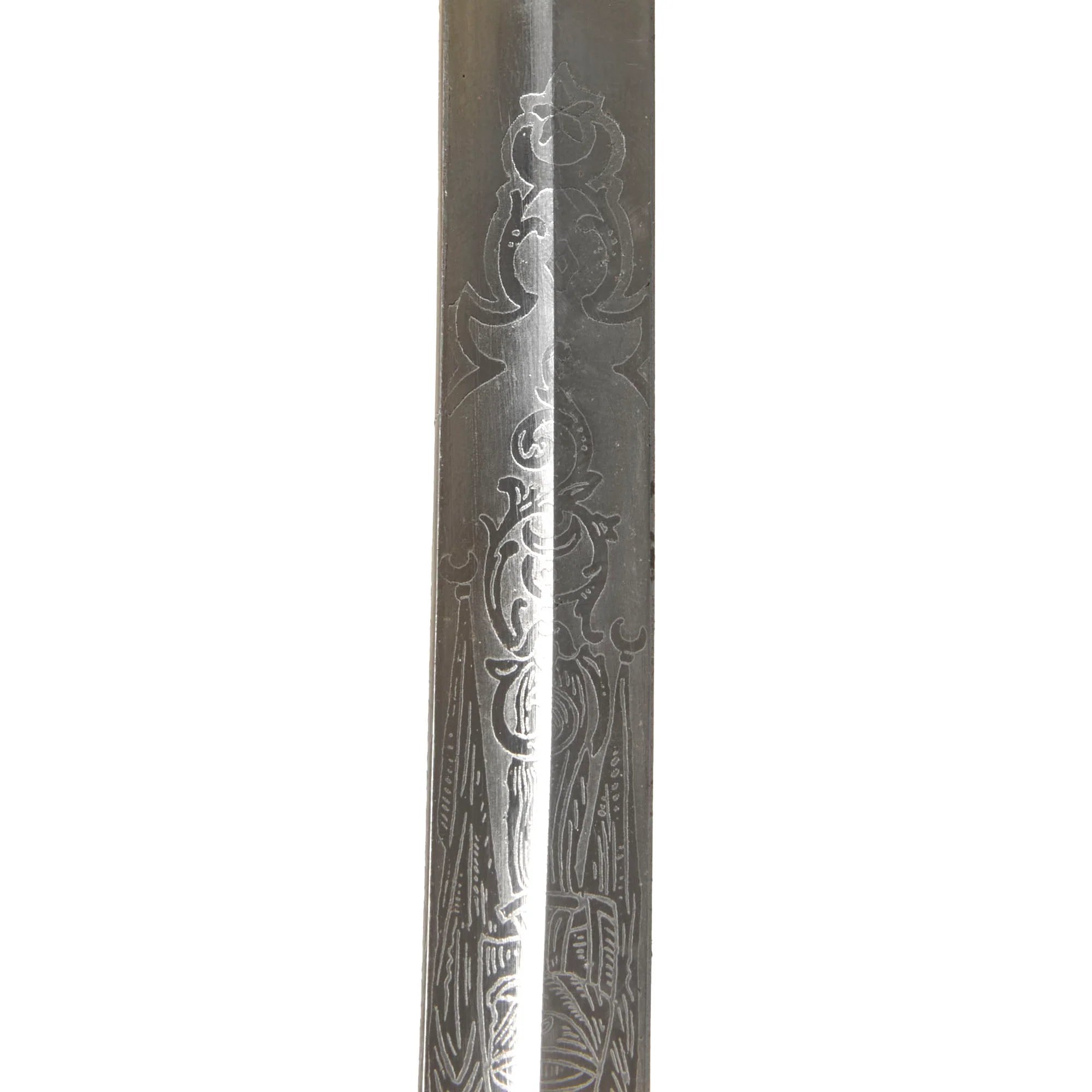 Original Ottoman Empire WWI German-Made M1889 Style Triple Etched Turkish Officers Sword by Julius Voos Fabrique of Solingen with Scabbard — image 11