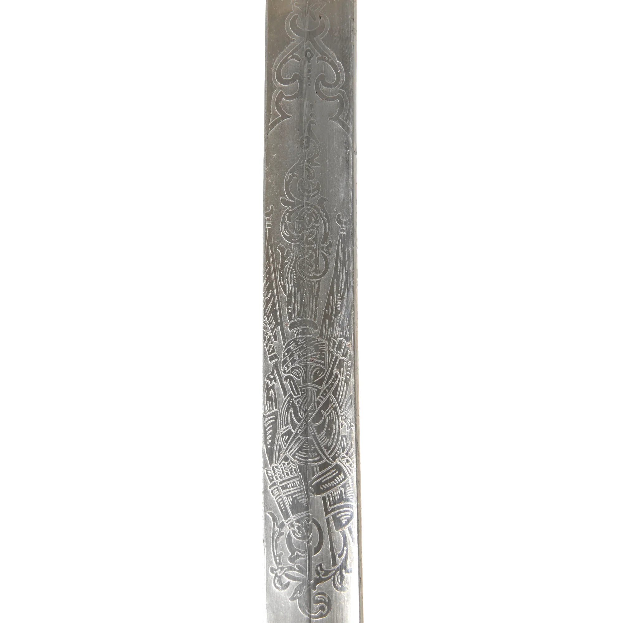Original Ottoman Empire WWI German-Made M1889 Style Triple Etched Turkish Officers Sword by Julius Voos Fabrique of Solingen with Scabbard — image 14