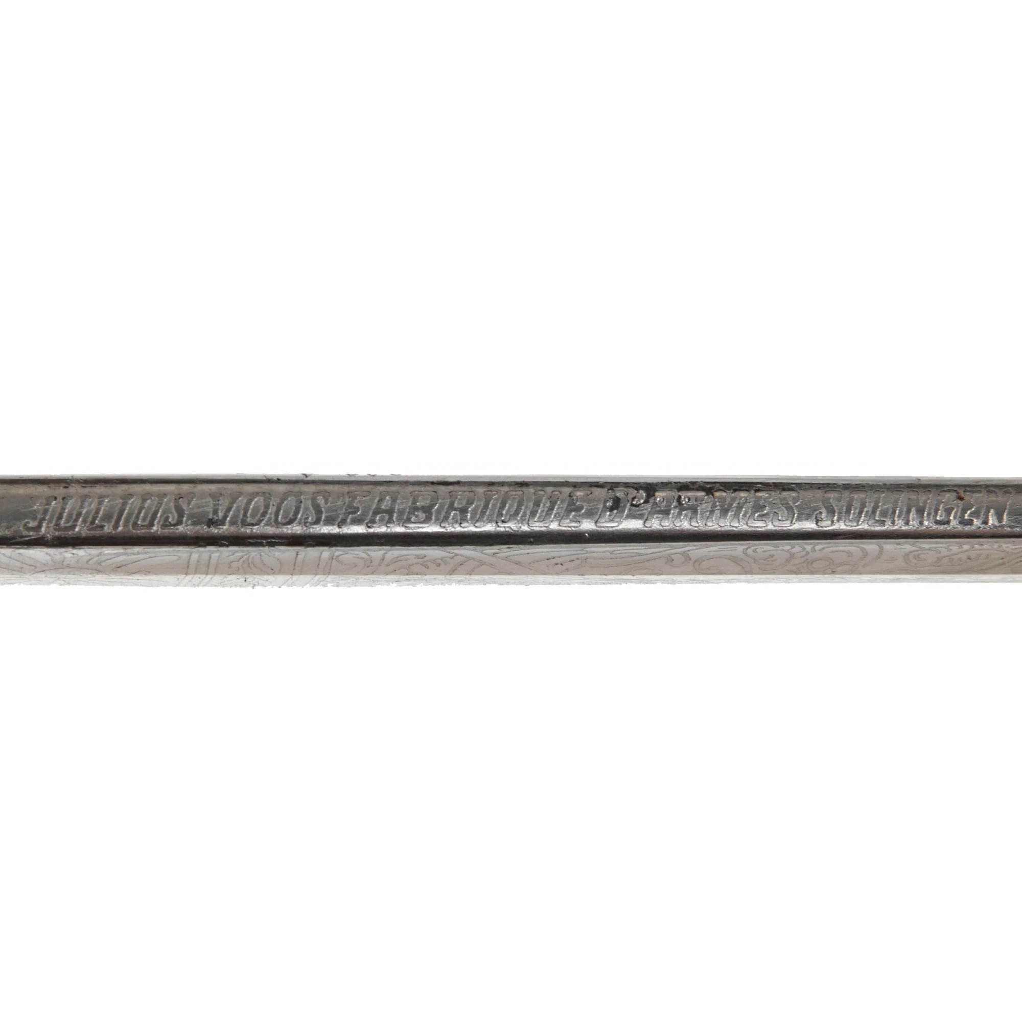 Original Ottoman Empire WWI German-Made M1889 Style Triple Etched Turkish Officers Sword by Julius Voos Fabrique of Solingen with Scabbard — image 15