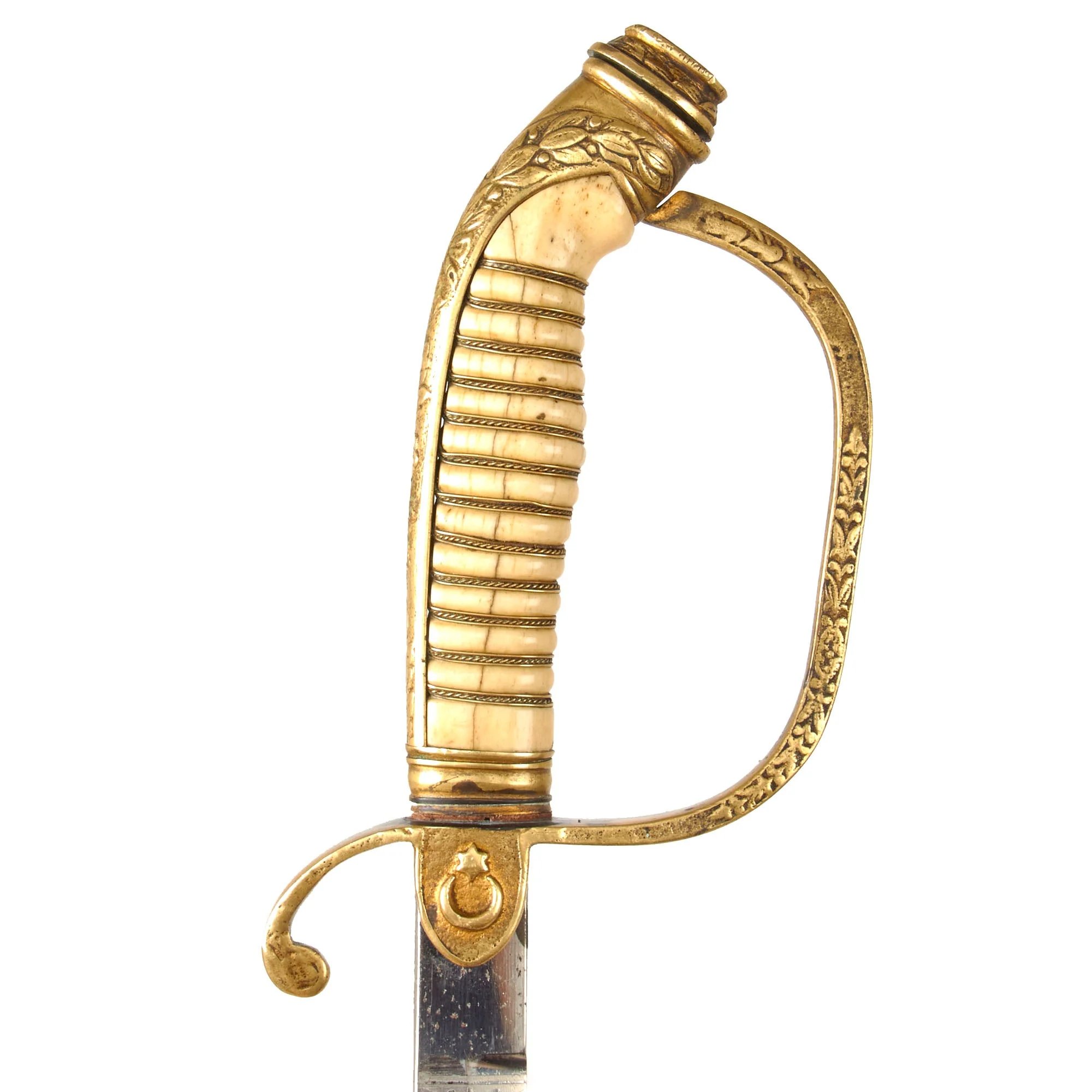 Original Ottoman Empire WWI German-Made M1889 Style Triple Etched Turkish Officers Sword by Julius Voos Fabrique of Solingen with Scabbard — image 18