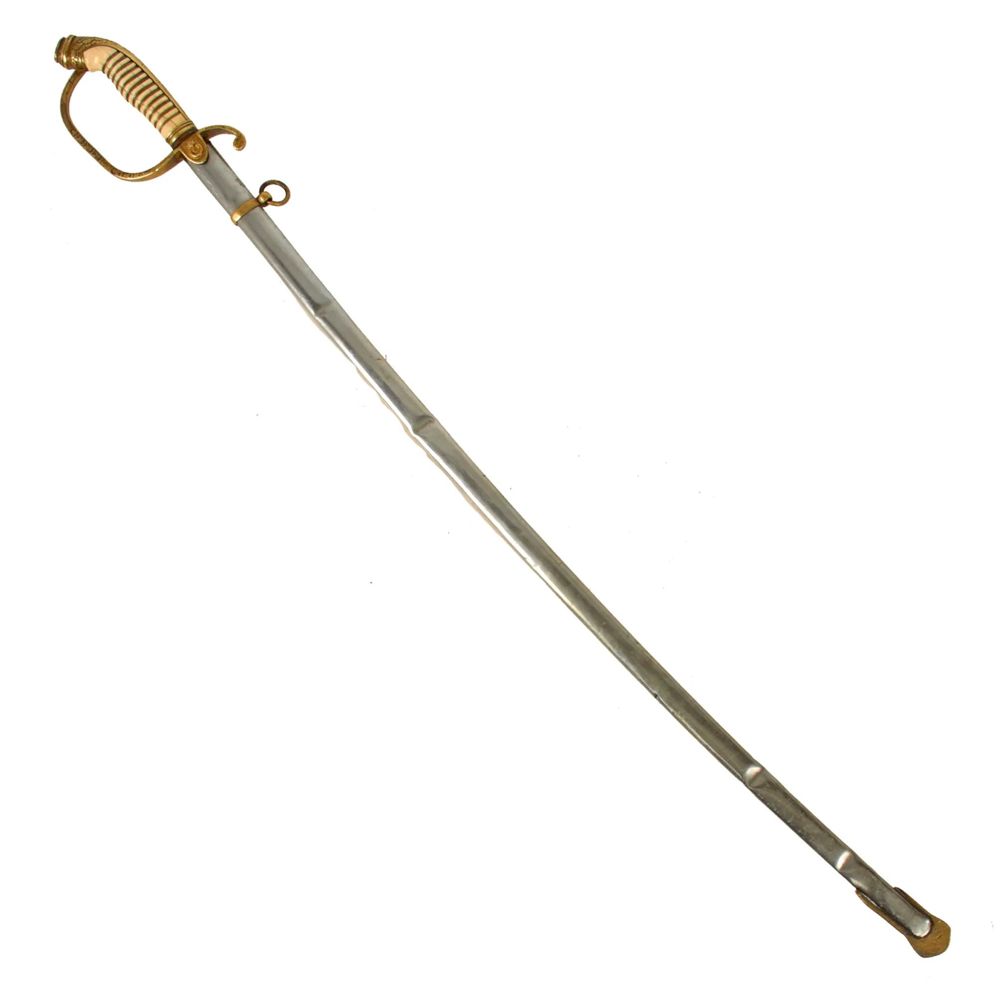 Original Ottoman Empire WWI German-Made M1889 Style Triple Etched Turkish Officers Sword by Julius Voos Fabrique of Solingen with Scabbard — image 4