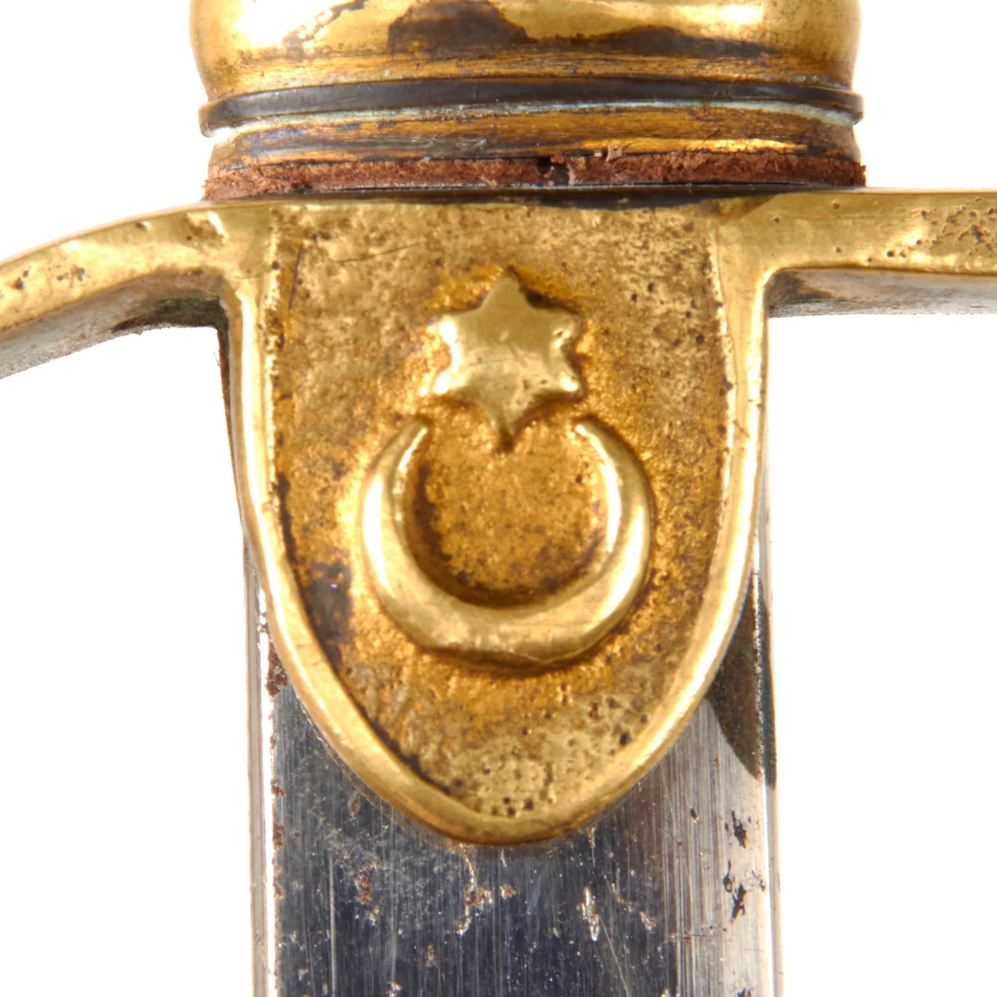 Original Ottoman Empire WWI German-Made M1889 Style Triple Etched Turkish Officers Sword by Julius Voos Fabrique of Solingen with Scabbard — image 6