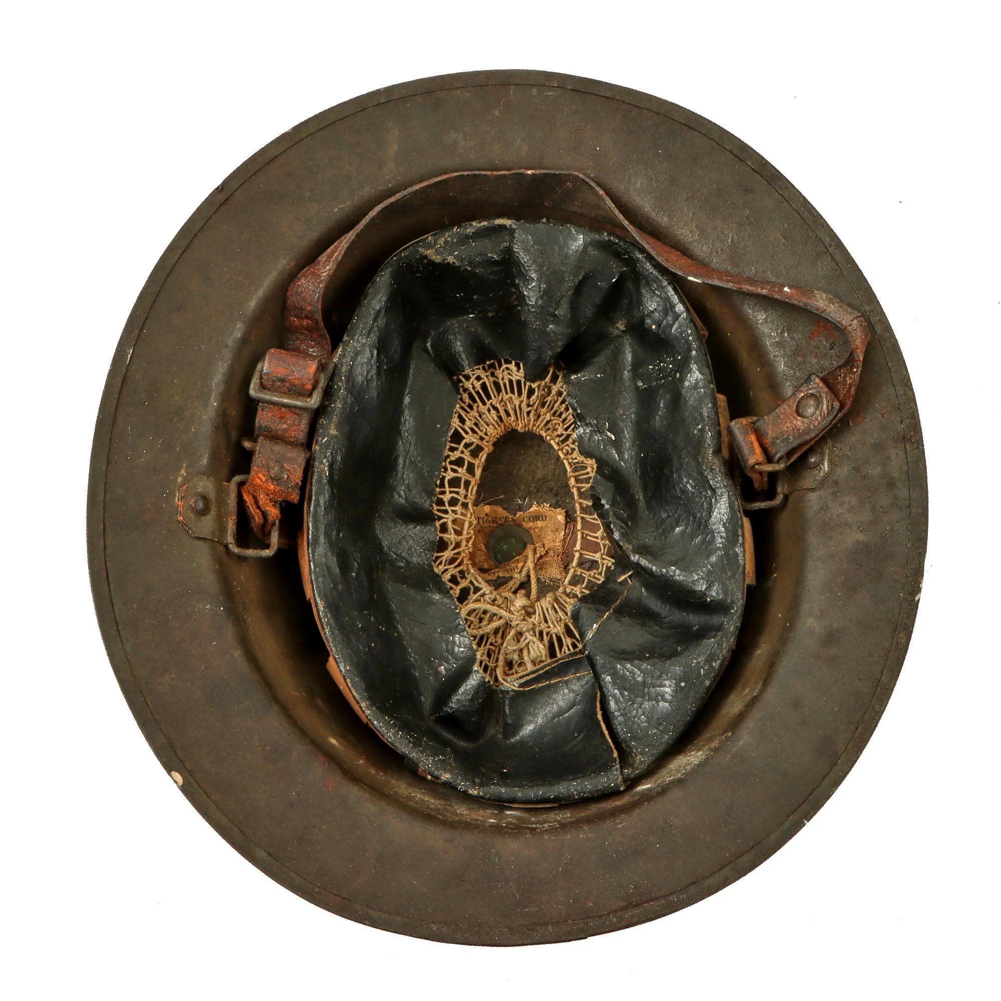 Original U.S. WWI Balloon Service Complete M1917 Helmet with Balloon Wings Scratched Into Finish - Attributed to J.J. Pecker, 27th Balloon Company — image 12