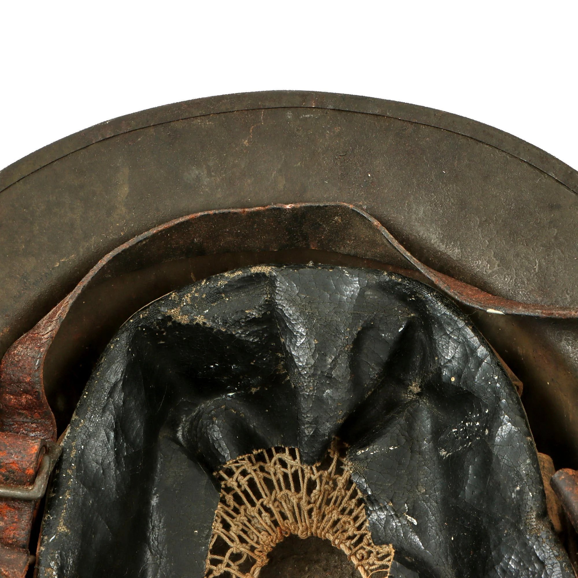Original U.S. WWI Balloon Service Complete M1917 Helmet with Balloon Wings Scratched Into Finish - Attributed to J.J. Pecker, 27th Balloon Company — image 14