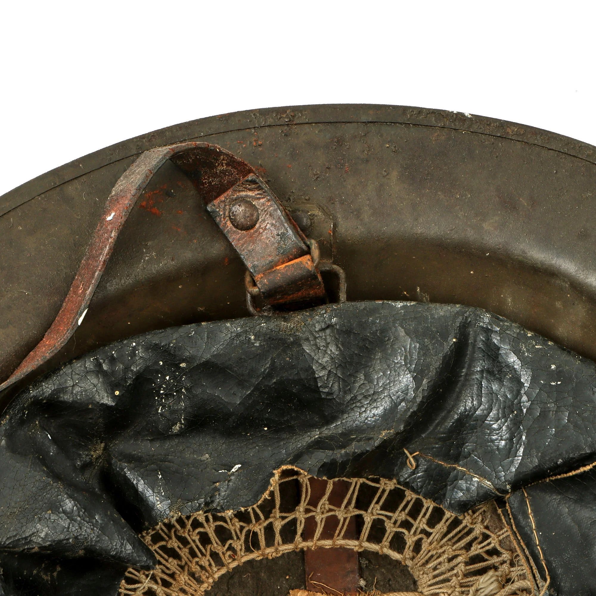 Original U.S. WWI Balloon Service Complete M1917 Helmet with Balloon Wings Scratched Into Finish - Attributed to J.J. Pecker, 27th Balloon Company — image 15