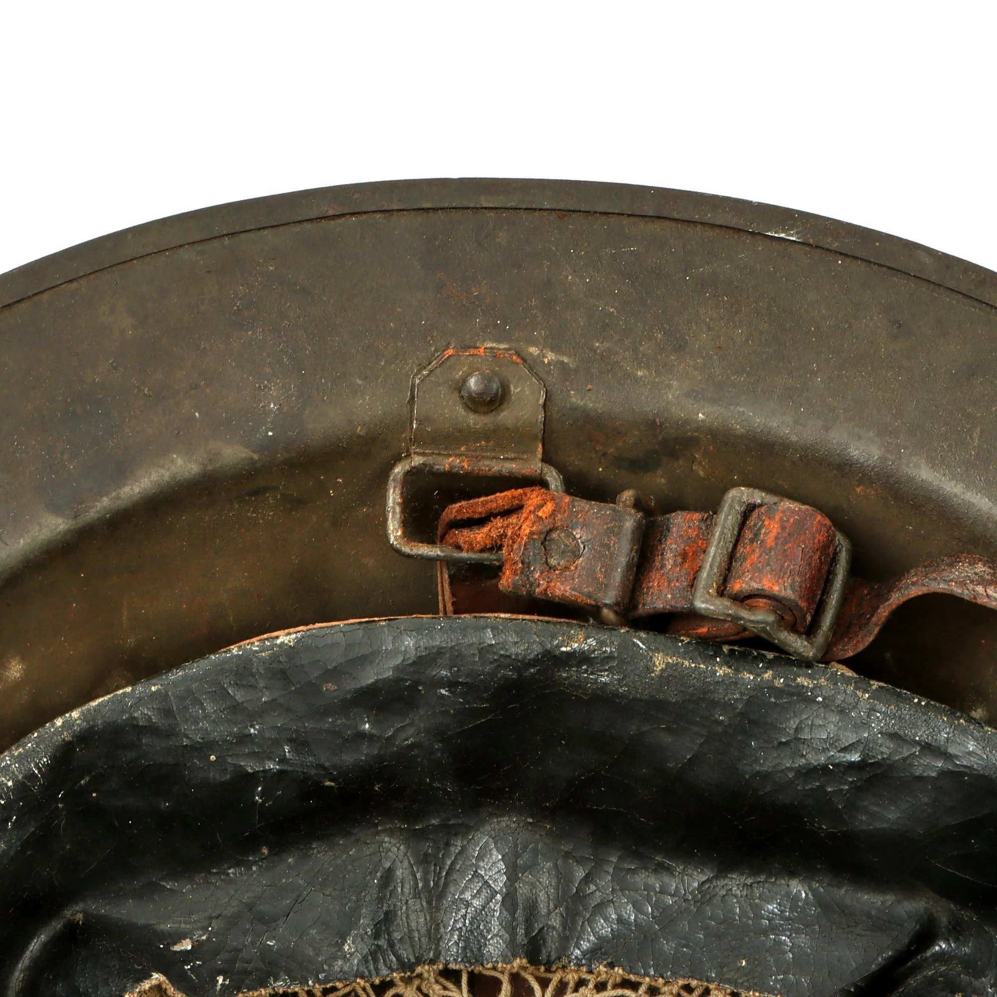Original U.S. WWI Balloon Service Complete M1917 Helmet with Balloon Wings Scratched Into Finish - Attributed to J.J. Pecker, 27th Balloon Company — image 17