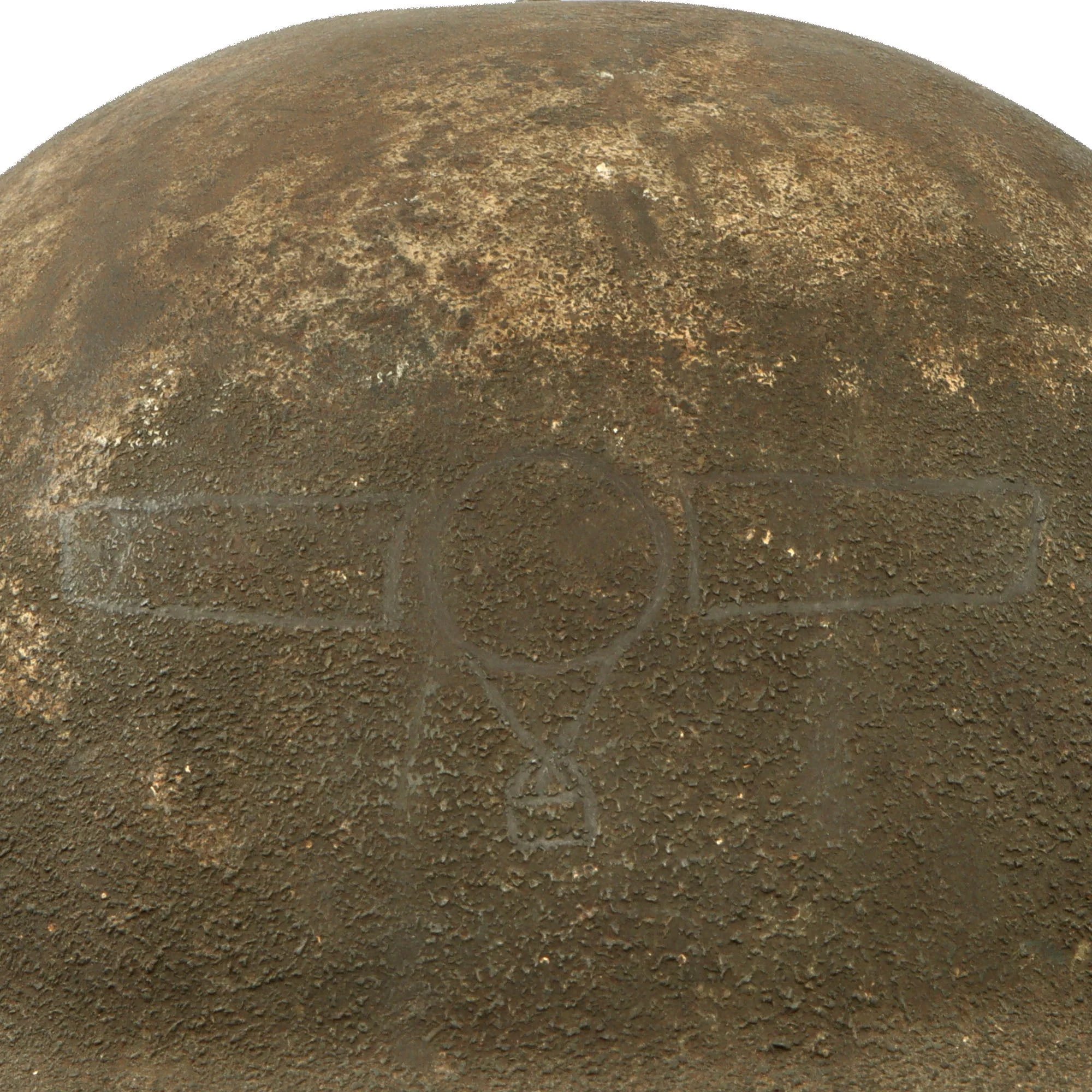 Original U.S. WWI Balloon Service Complete M1917 Helmet with Balloon Wings Scratched Into Finish - Attributed to J.J. Pecker, 27th Balloon Company — image 3