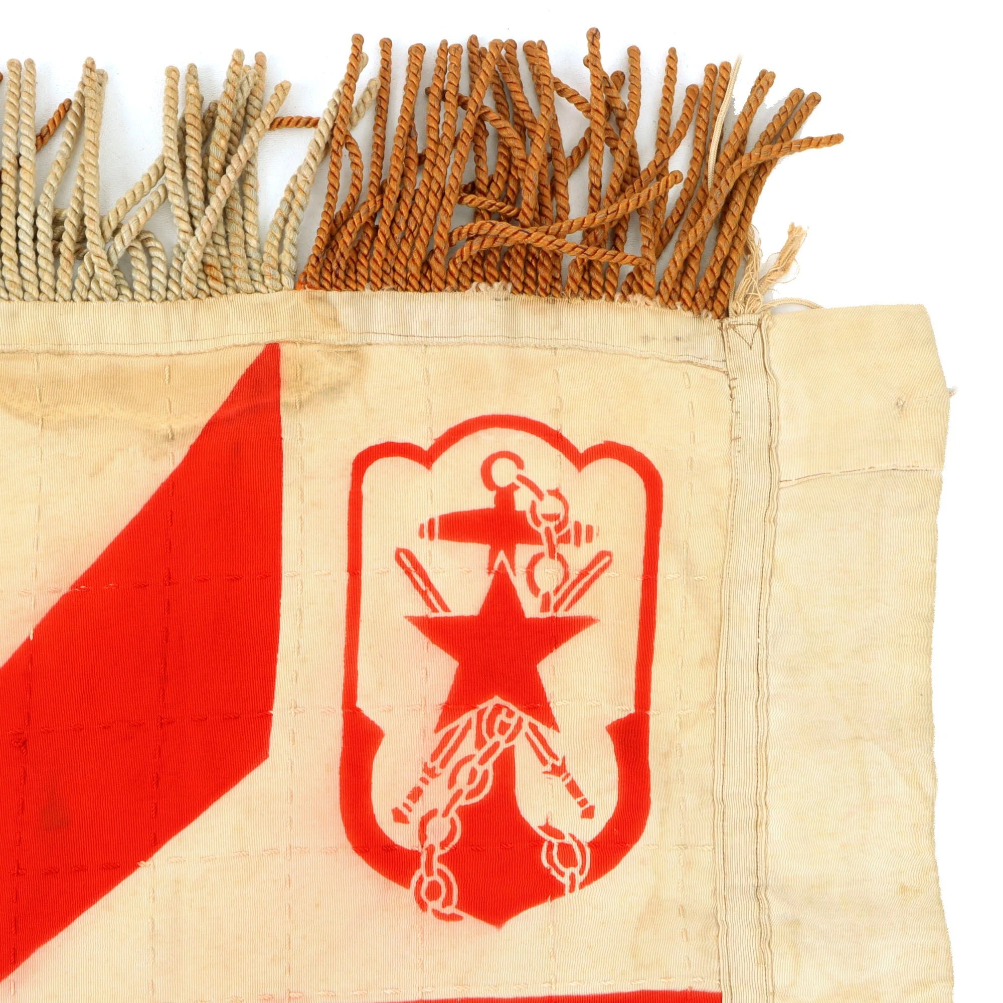 Original Imperial Japanese WWII Japanese Veterans Group Kaikosha Oil and Fat Wakayama Factory Branch Rising Sun Flag with Tassels - 32 x 41' — image 4