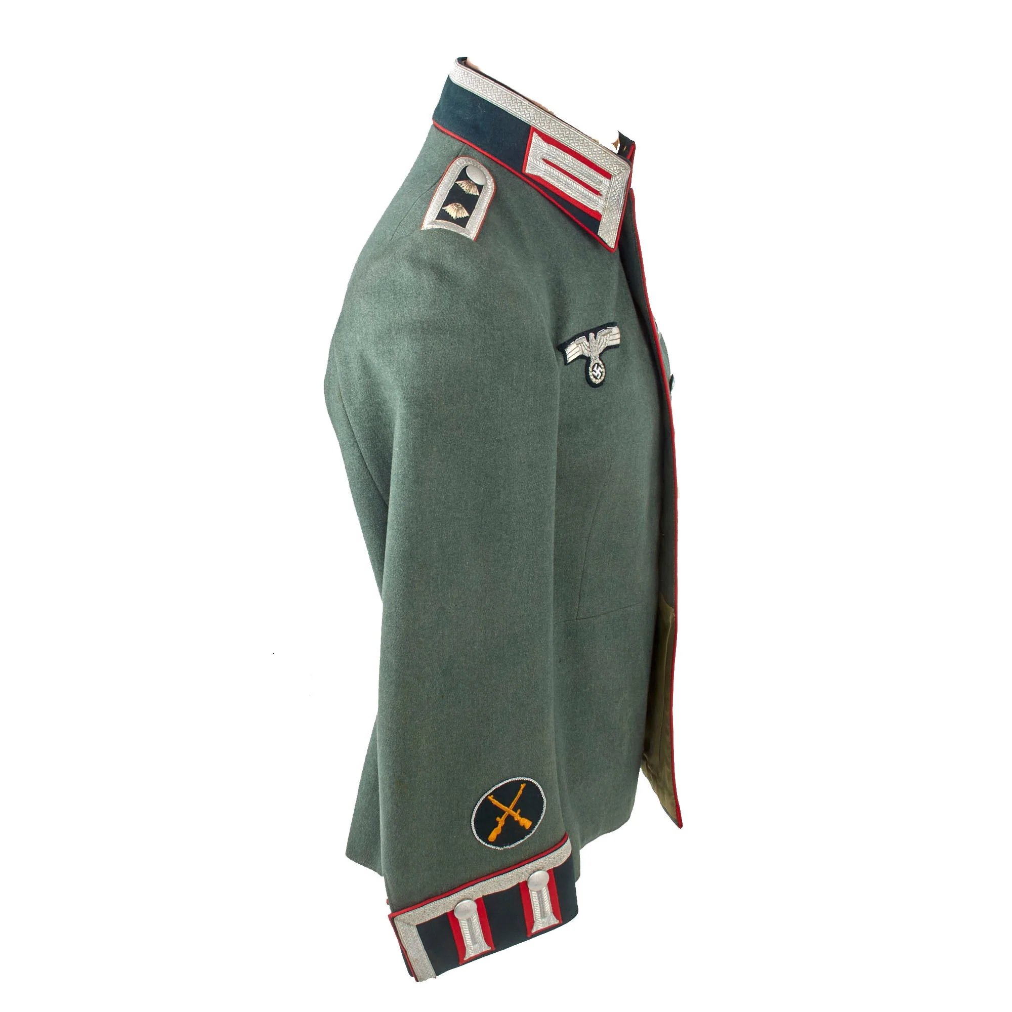 Original German WWII Named Heer Army Artillery Oberfeldwebel NCO M35 Waffenrock Dress Tunic by Kuhn & Nupnau with Medal Bar — image 13