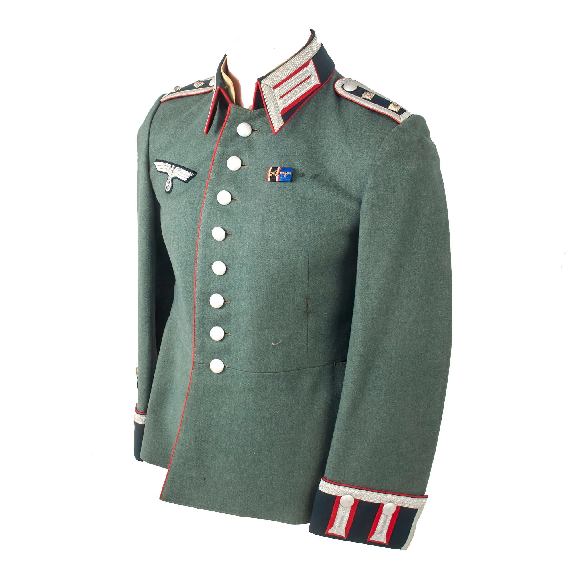 Original German WWII Named Heer Army Artillery Oberfeldwebel NCO M35 Waffenrock Dress Tunic by Kuhn & Nupnau with Medal Bar — image 6