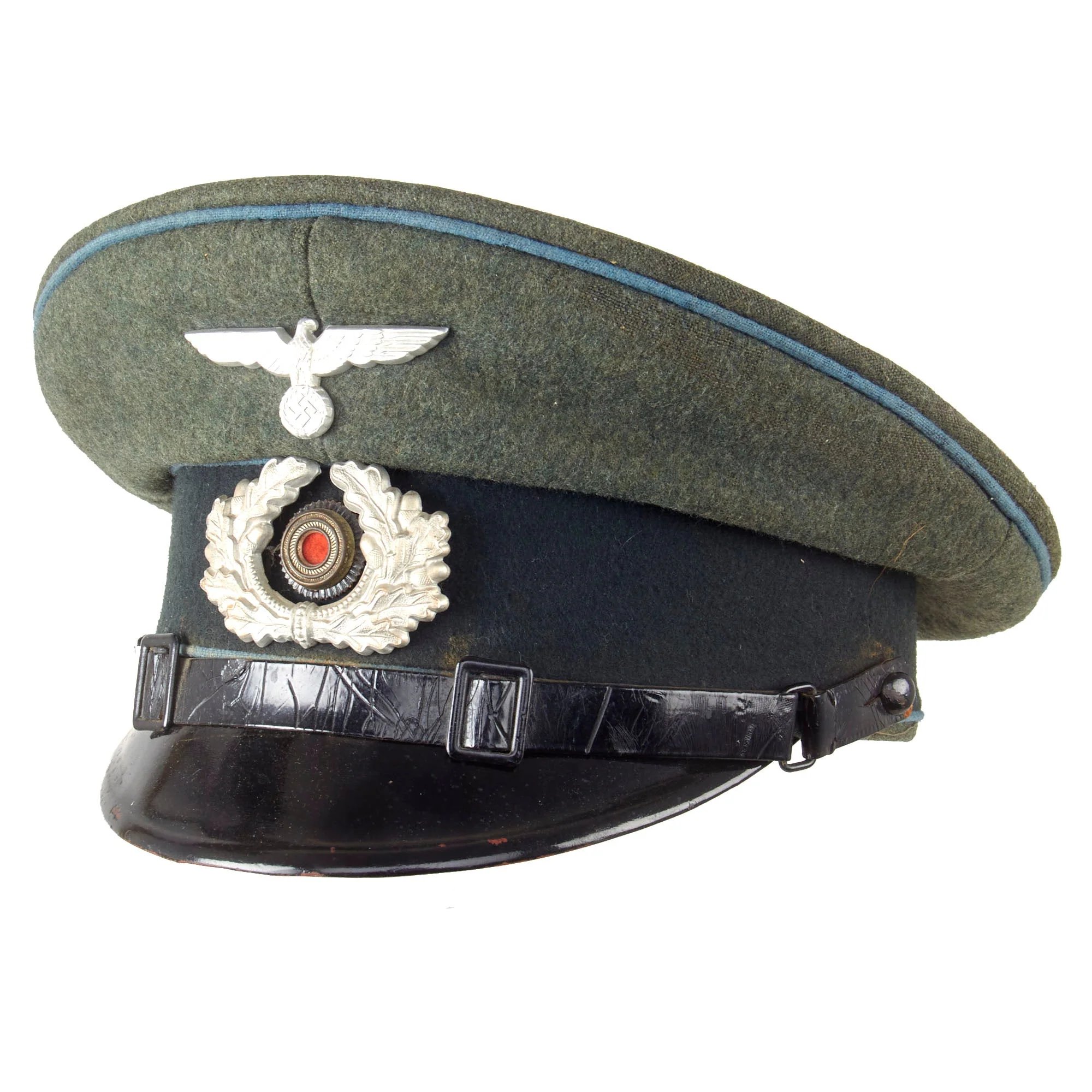 Original German WWII Heer Transport and Supply Troop EM/NCO Schirmmütze Visor Cap by Aegant - Size 55 — image 2