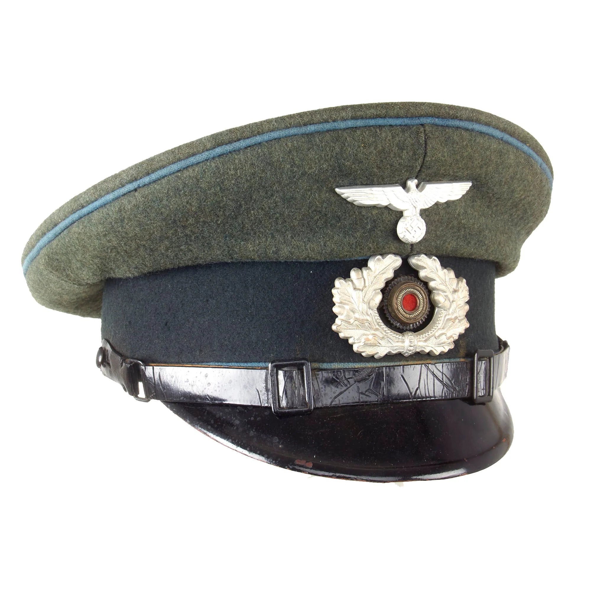 Original German WWII Heer Transport and Supply Troop EM/NCO Schirmmütze Visor Cap by Aegant - Size 55 — image 3