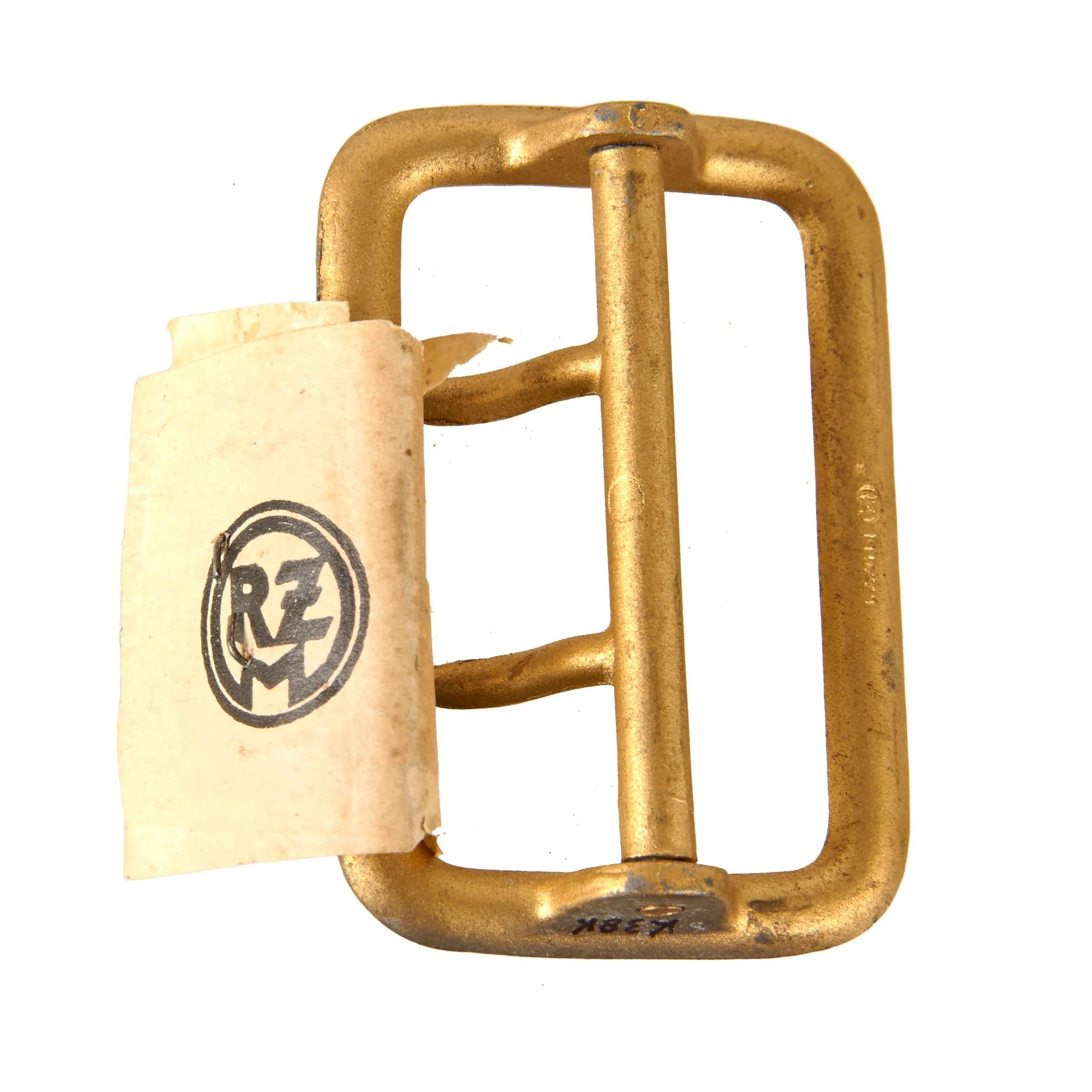 Original German WWII Unissued NSDAP Double Claw Gold Uniform Belt Buckle by Overhoff & Cie. - RZM M5/71 — image 2