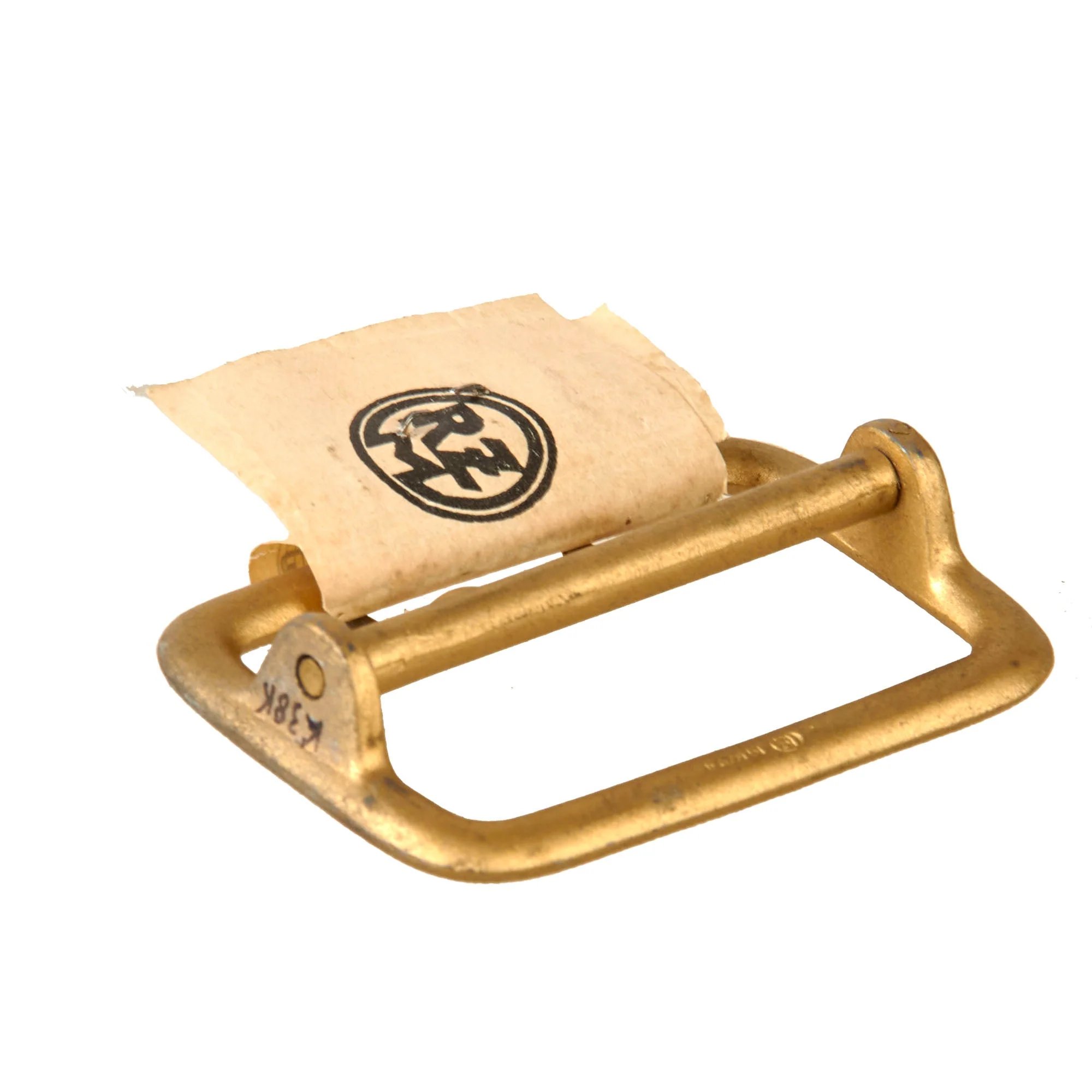Original German WWII Unissued NSDAP Double Claw Gold Uniform Belt Buckle by Overhoff & Cie. - RZM M5/71 — image 4