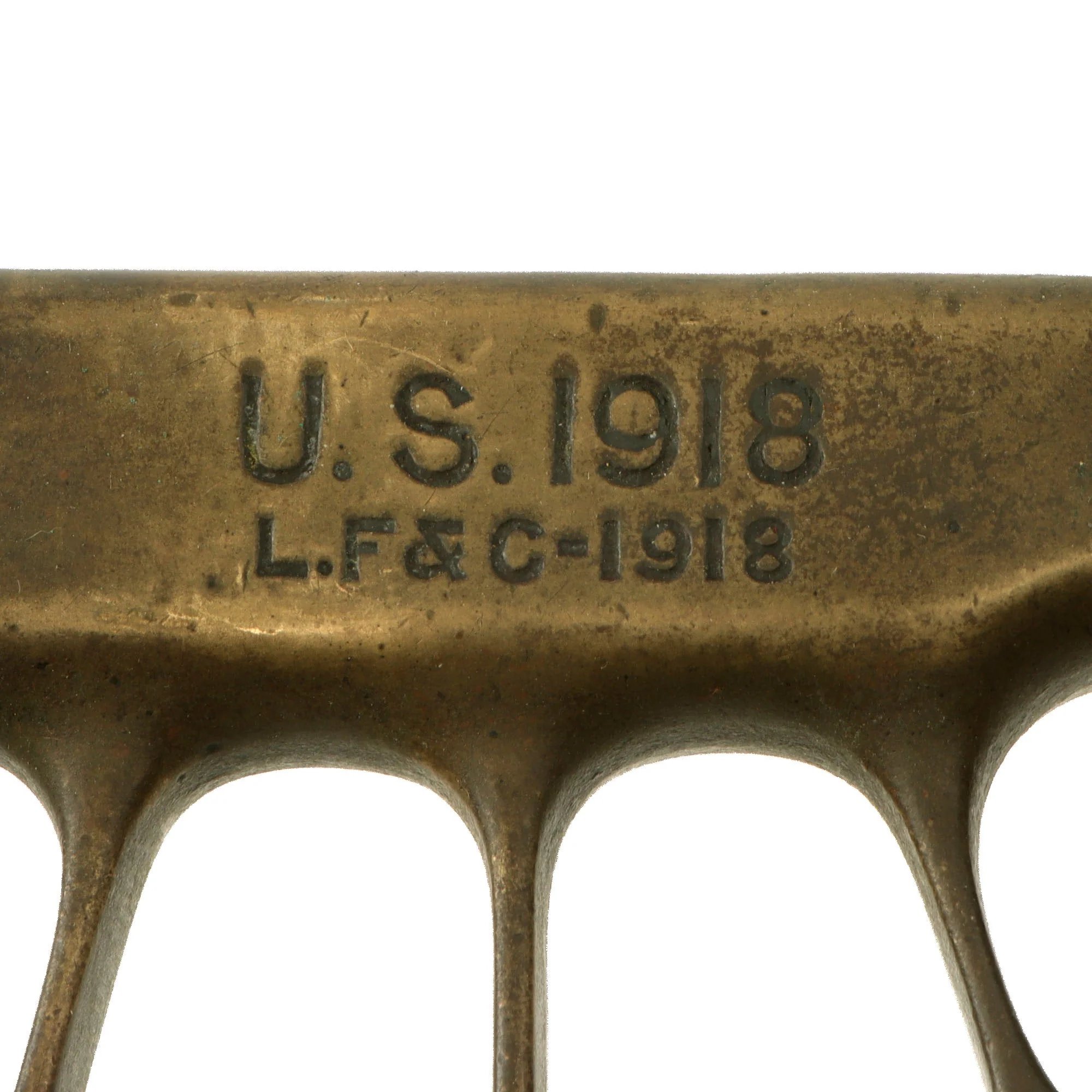 Original U.S. WWI/WWII Model 1918 Mark 1 Trench Knife by L. F. & C. in 1943-Dated M6 Sheath — image 10