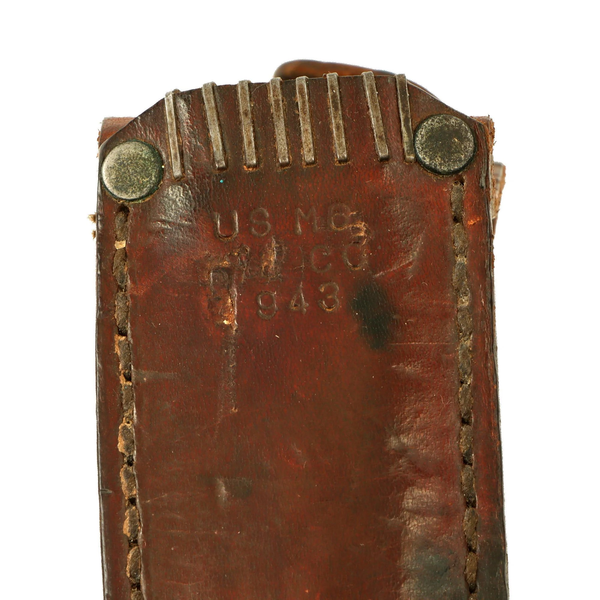 Original U.S. WWI/WWII Model 1918 Mark 1 Trench Knife by L. F. & C. in 1943-Dated M6 Sheath — image 15