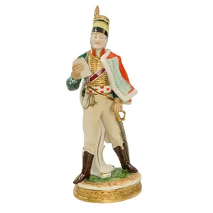 Original German WWII Era Colorized Porcelain Statue of German Hussar …
