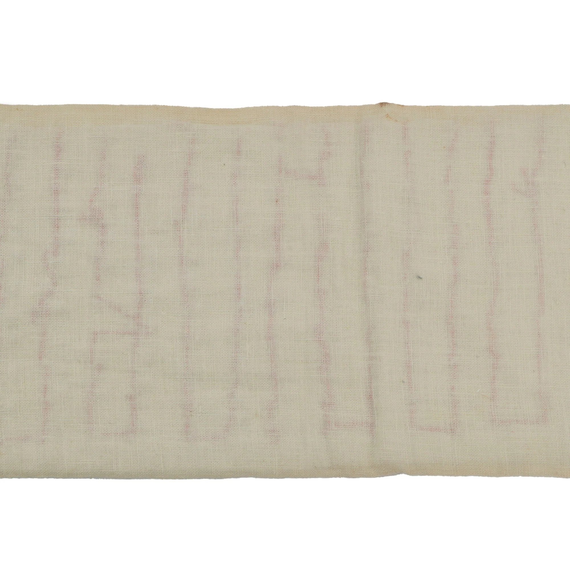 Original Japanese WWII Senninbari 1000 Stitch Belt with Stitched Coin & 'Hidden' Construction - 46 ½ x 6' — image 10