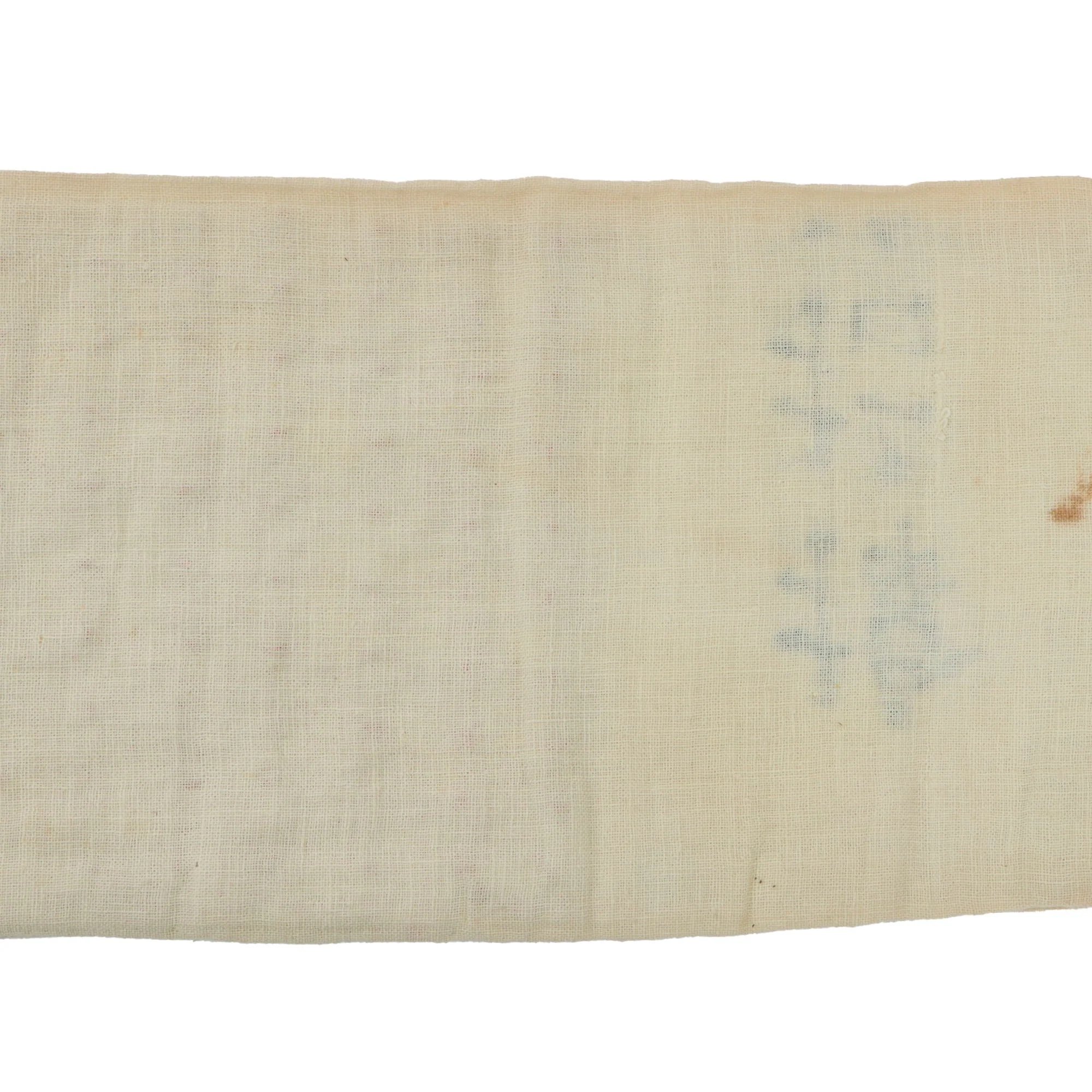 Original Japanese WWII Senninbari 1000 Stitch Belt with Stitched Coin & 'Hidden' Construction - 46 ½ x 6' — image 14