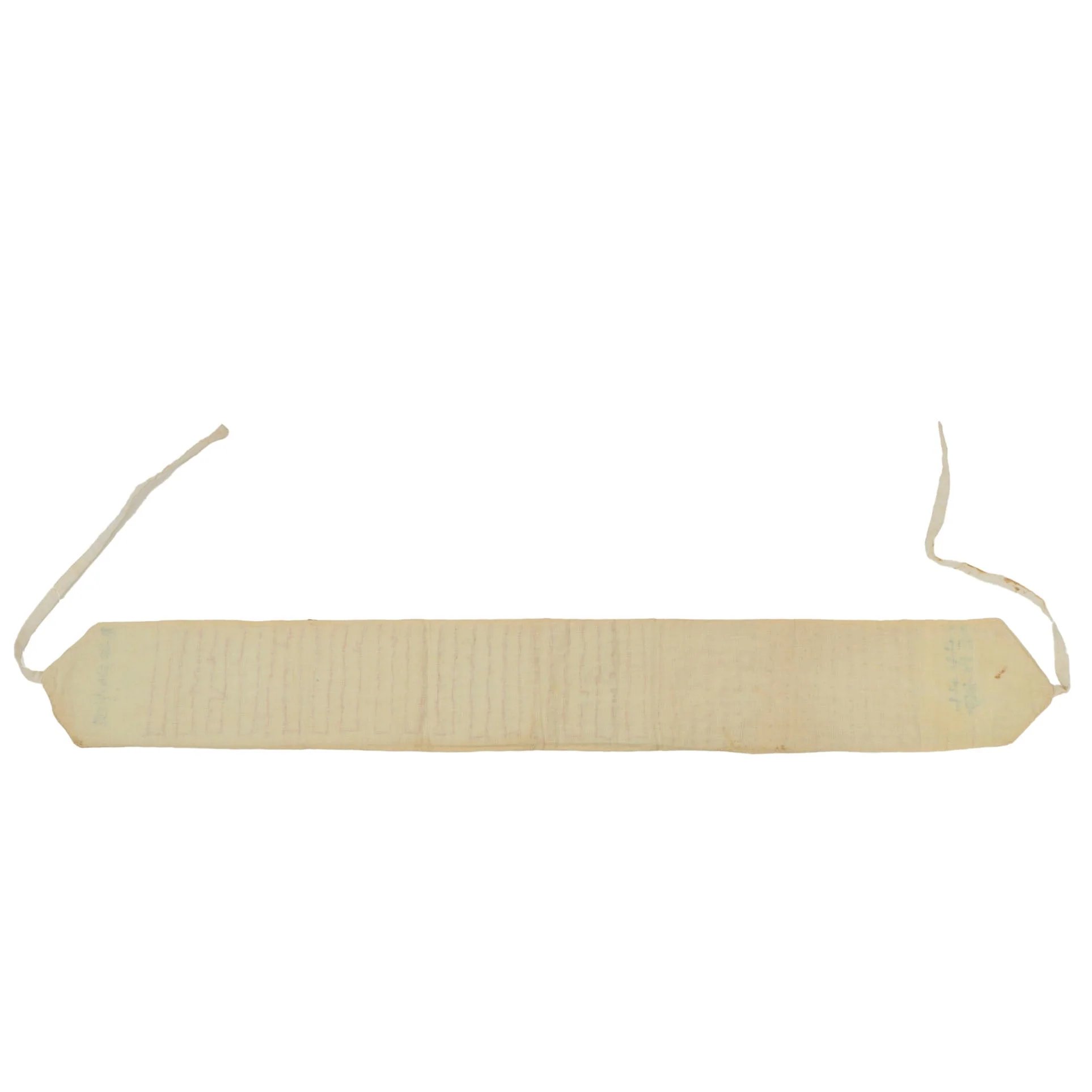 Original Japanese WWII Senninbari 1000 Stitch Belt with Stitched Coin & 'Hidden' Construction - 46 ½ x 6' — image 2