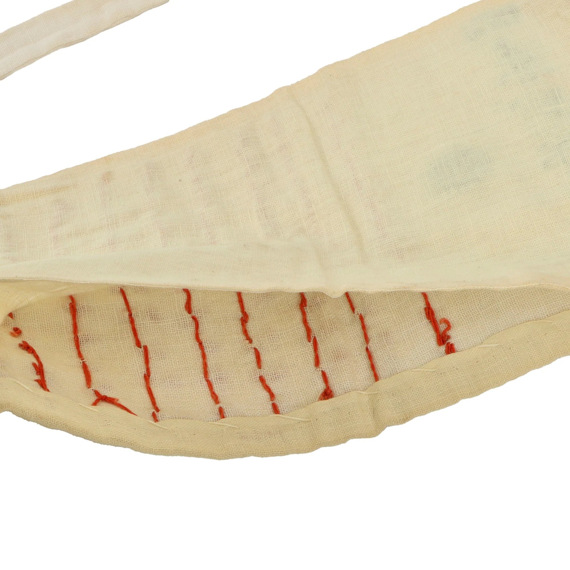 Original Japanese WWII Senninbari 1000 Stitch Belt with Stitched Coin & 'Hidden' Construction - 46 ½ x 6' — image 6