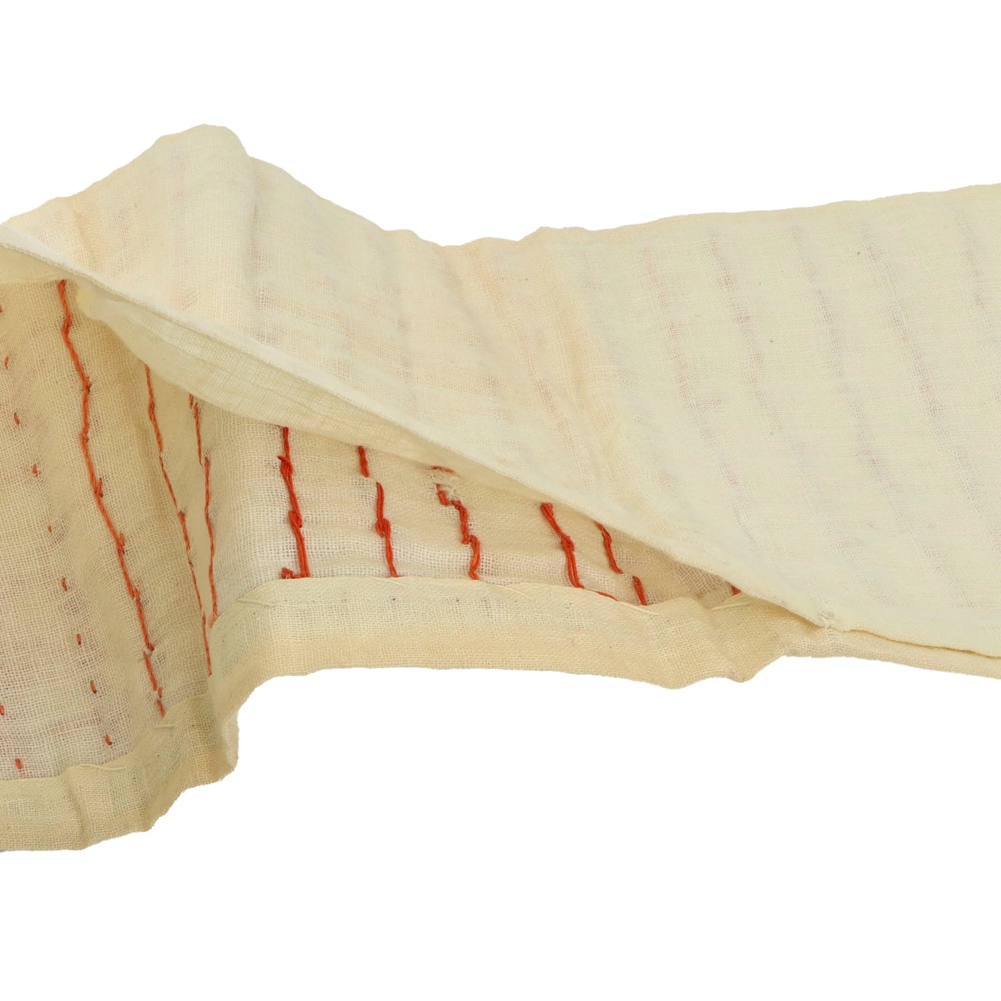 Original Japanese WWII Senninbari 1000 Stitch Belt with Stitched Coin & 'Hidden' Construction - 46 ½ x 6' — image 7